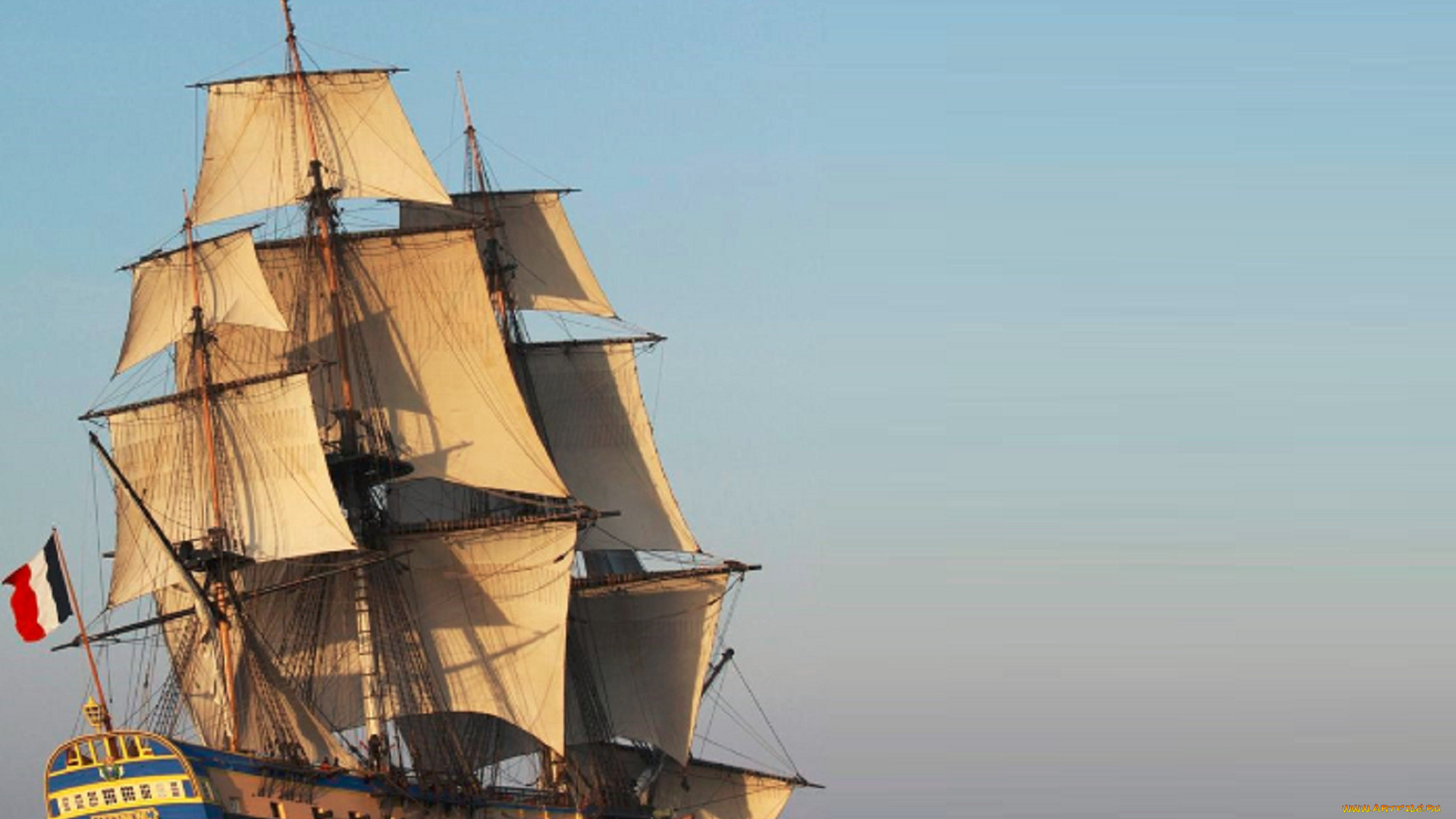 корабли, парусники, флаг