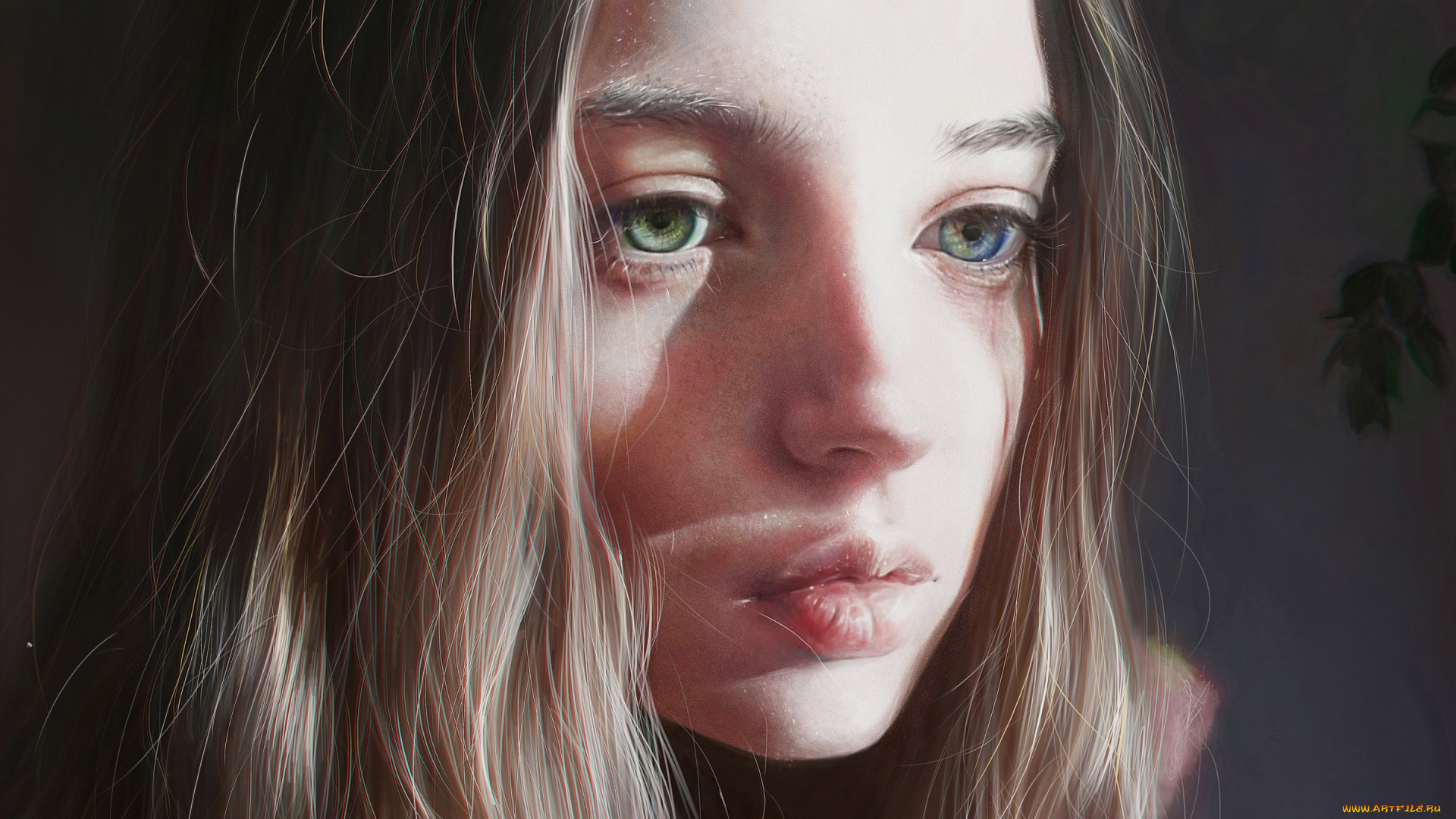 рисованное, люди, волосы, девушка, лицо, взгляд, art, красавица, глаза