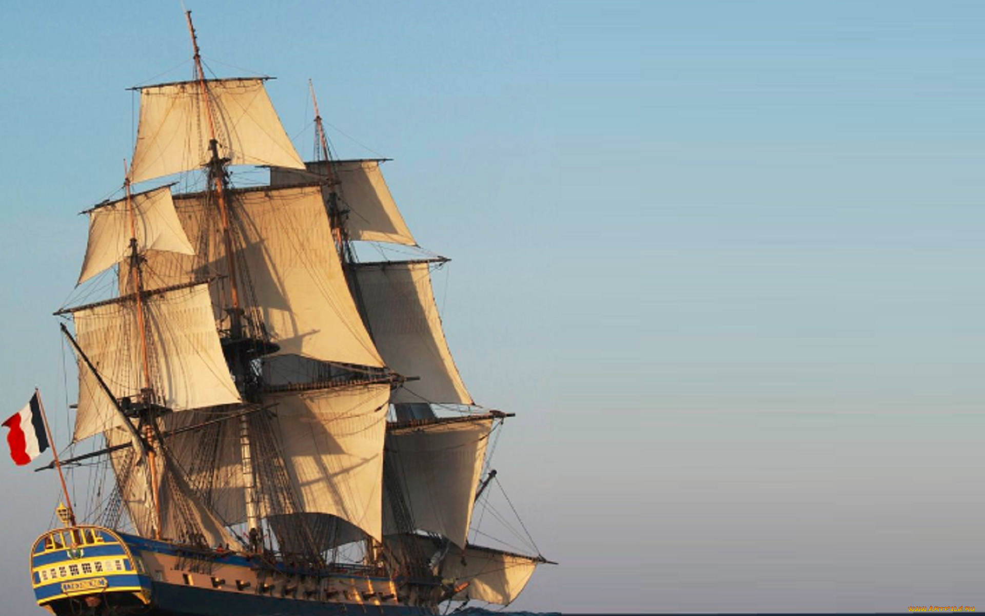 корабли, парусники, флаг