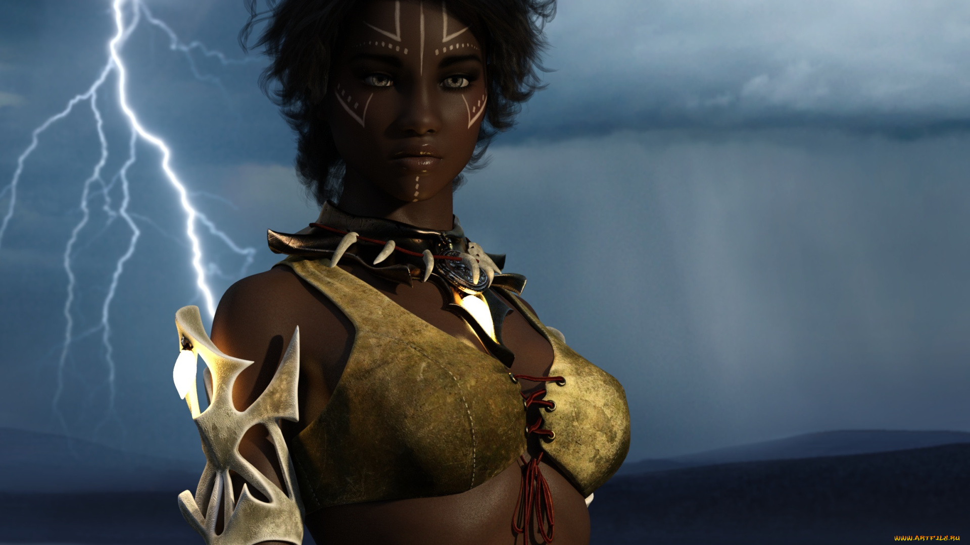 3д, графика, амазонки, , amazon, фон, взгляд, девушка
