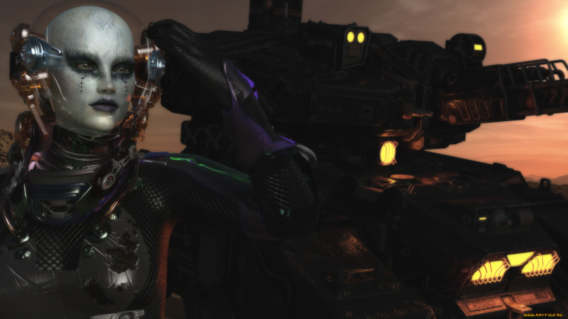 3д, графика, фантазия, , fantasy, девушка, взгляд, фон