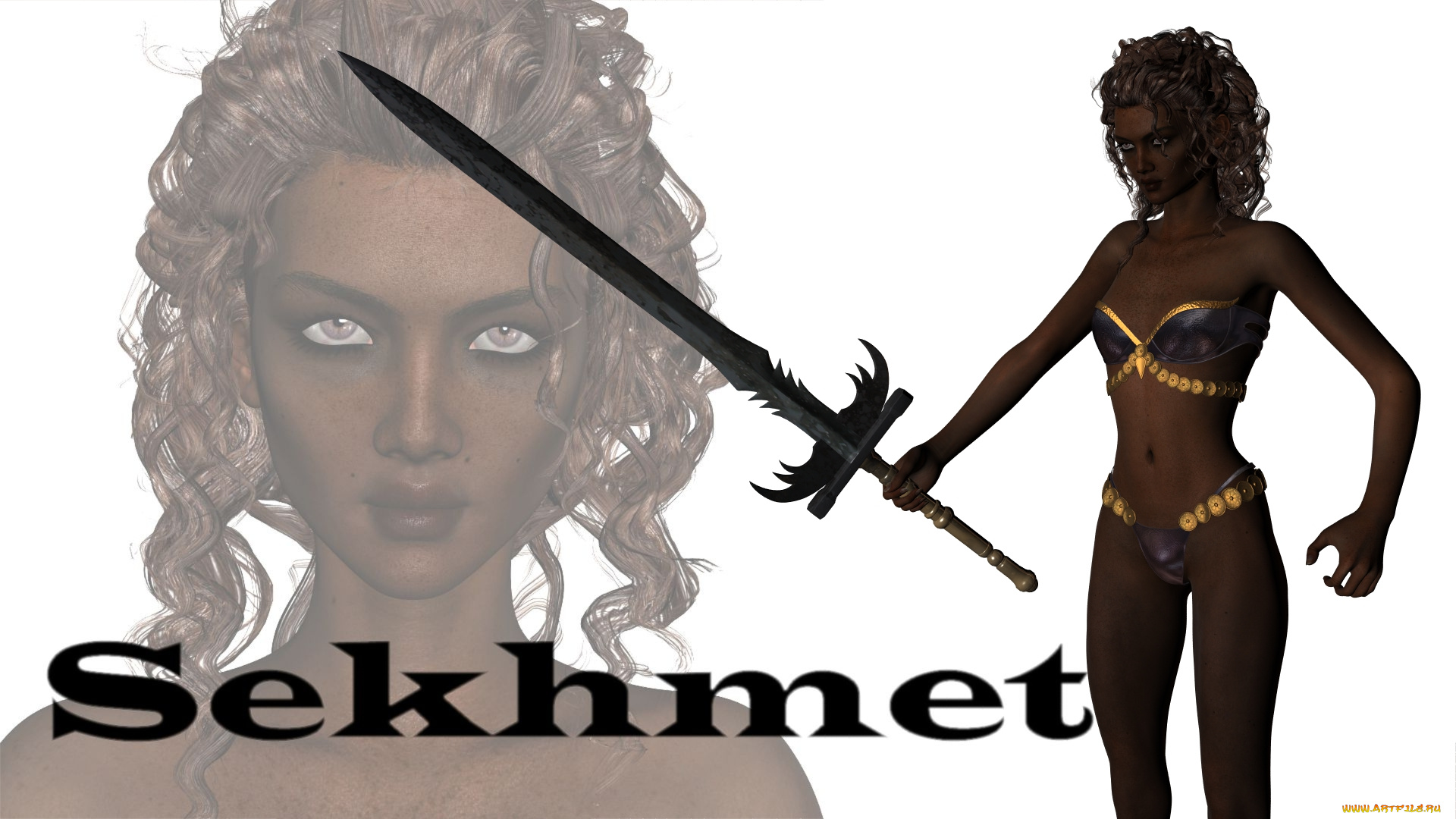 3д, графика, фантазия, , fantasy, фон, взгляд, девушка