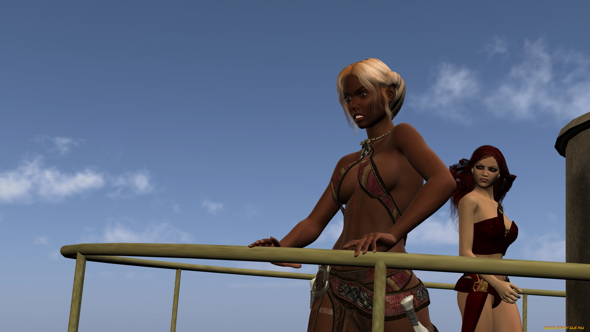 3д, графика, фантазия, , fantasy, фон, взгляд, девушки