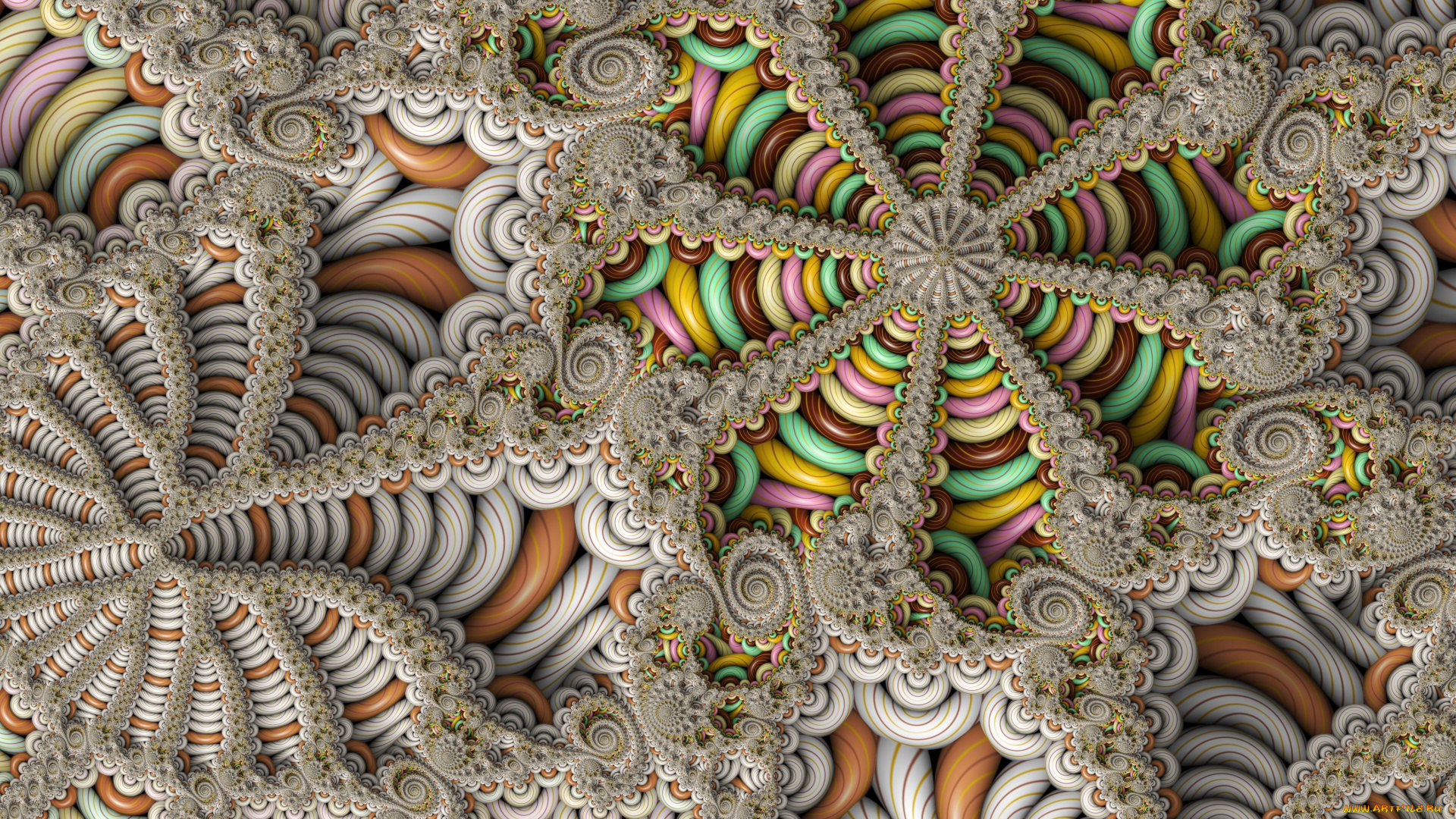 3д, графика, фракталы, , fractal, узор, фон, цвет