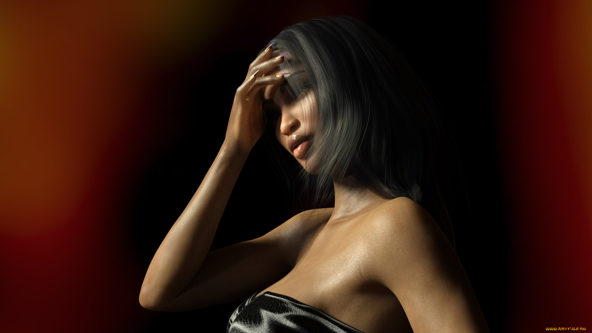 3д, графика, портрет, , portraits, фон, взгляд, девушка