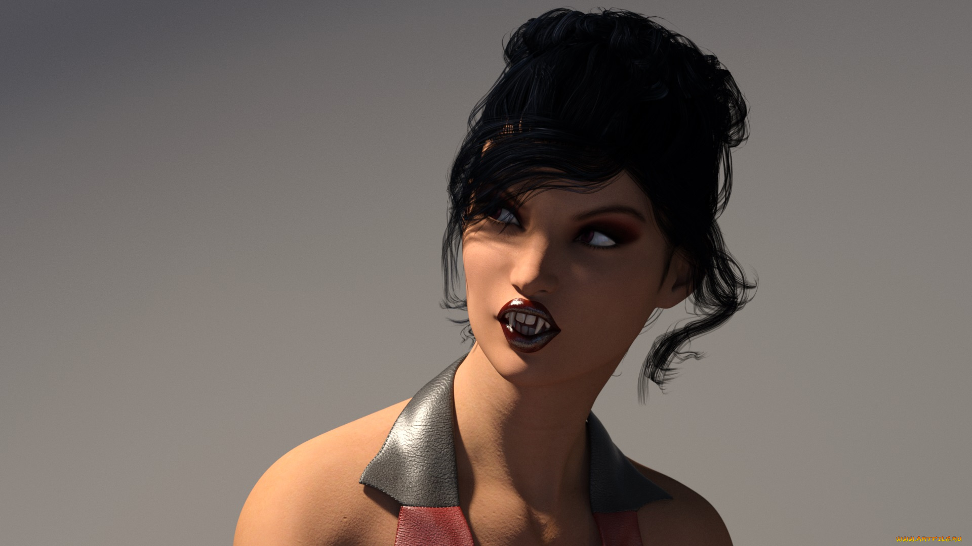 3д, графика, существа, , creatures, девушка, взгляд, фон