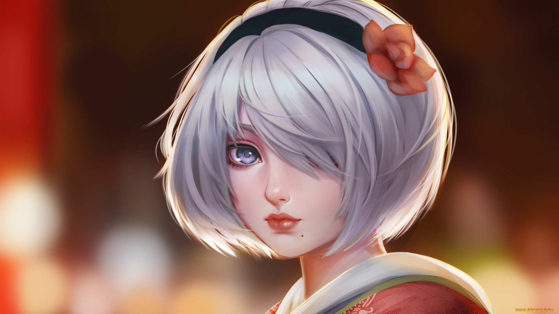 видео, игры, nier, , automata, ободок, девушка, лицо