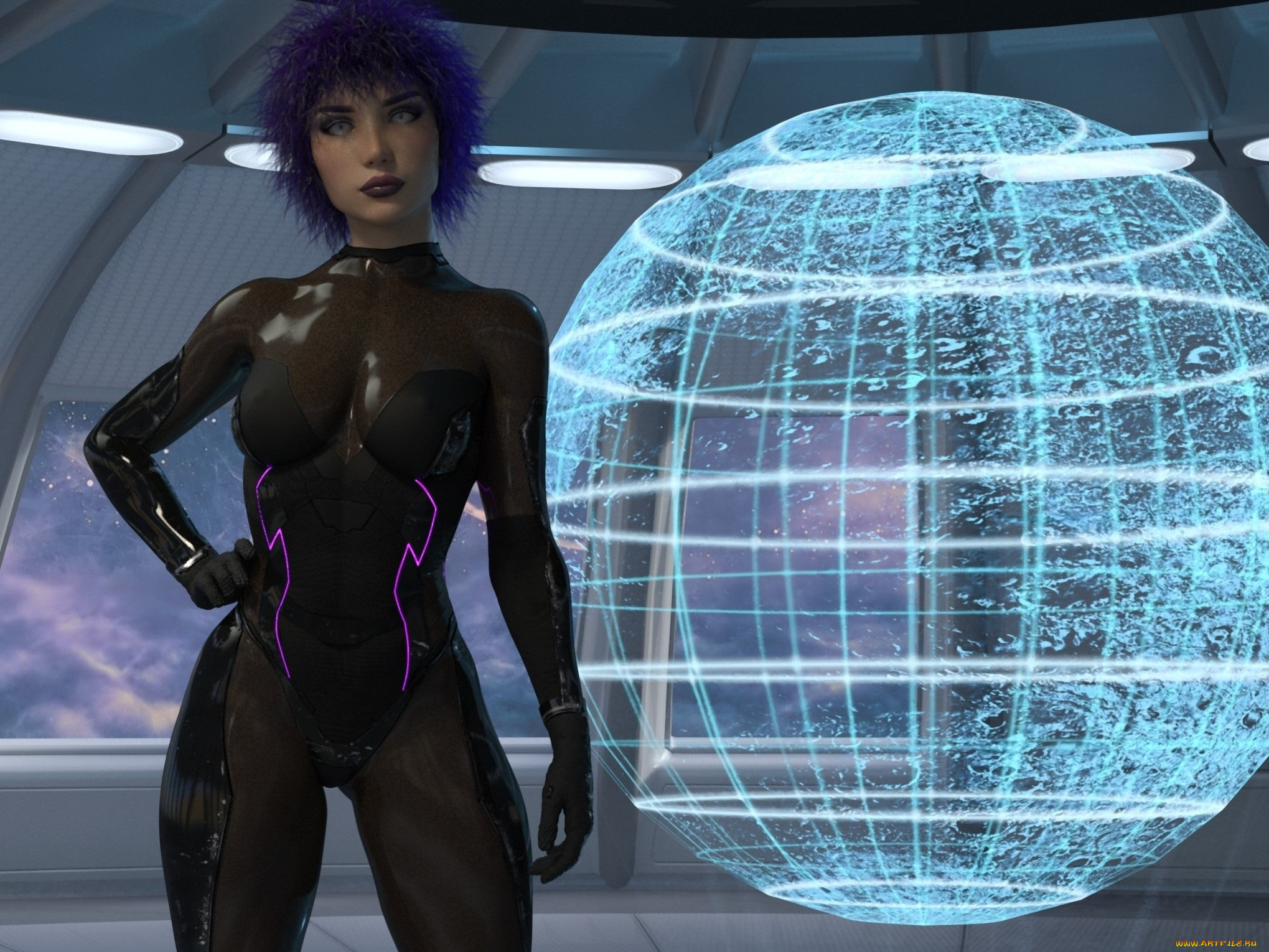 3д, графика, фантазия, , fantasy, фон, взгляд, девушка