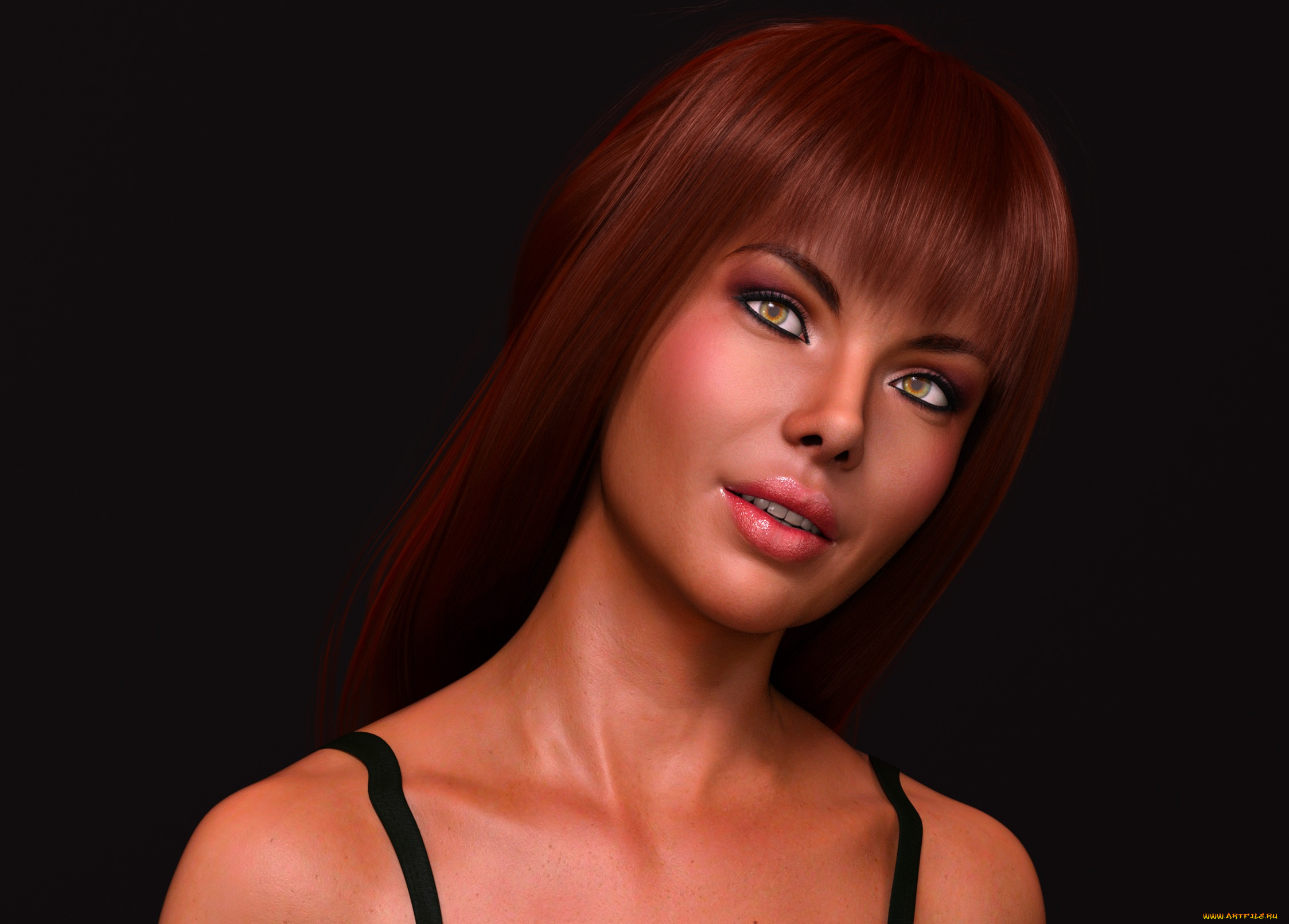 3д, графика, портрет, , portraits, девушка, взгляд, фон