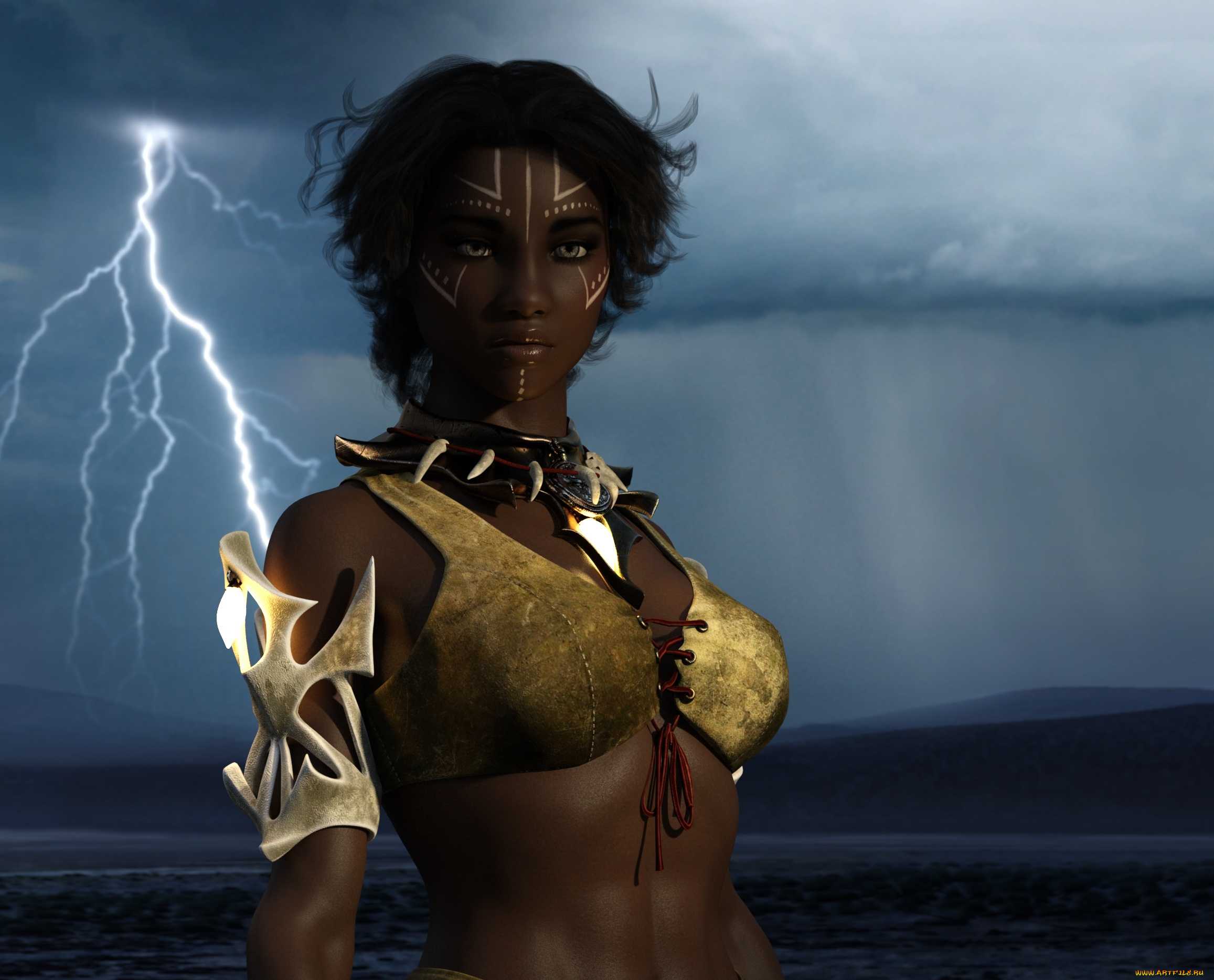 3д, графика, амазонки, , amazon, фон, взгляд, девушка