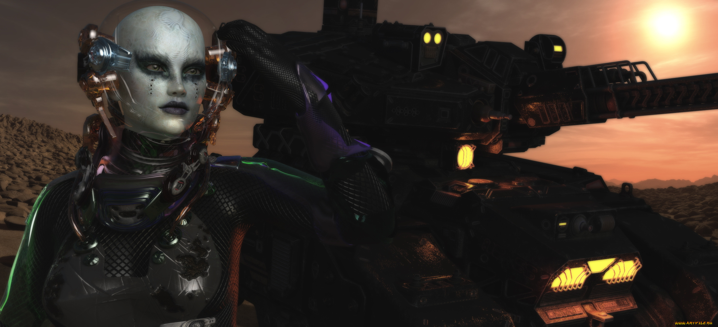 3д, графика, фантазия, , fantasy, девушка, взгляд, фон