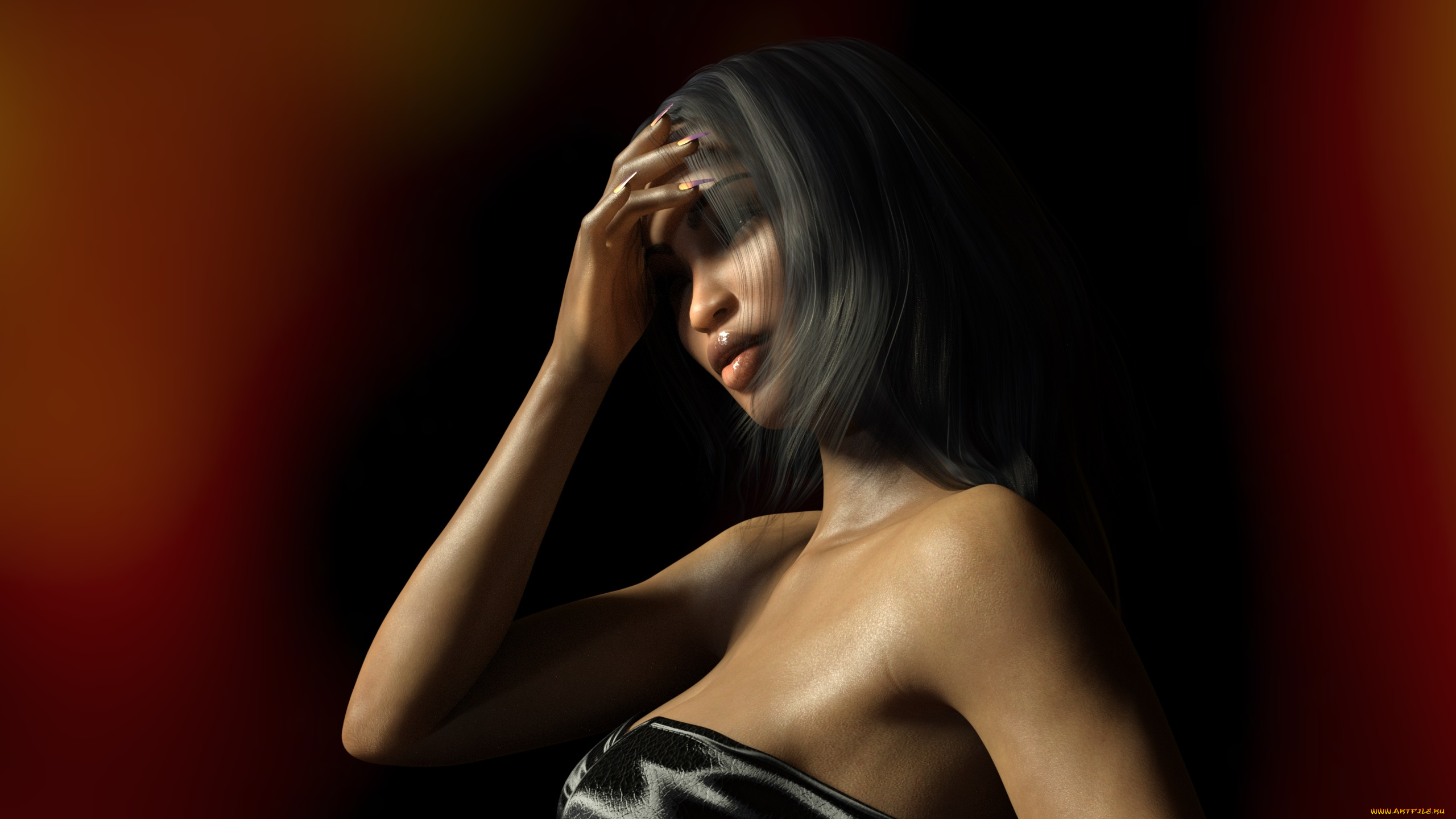 3д, графика, портрет, , portraits, фон, взгляд, девушка