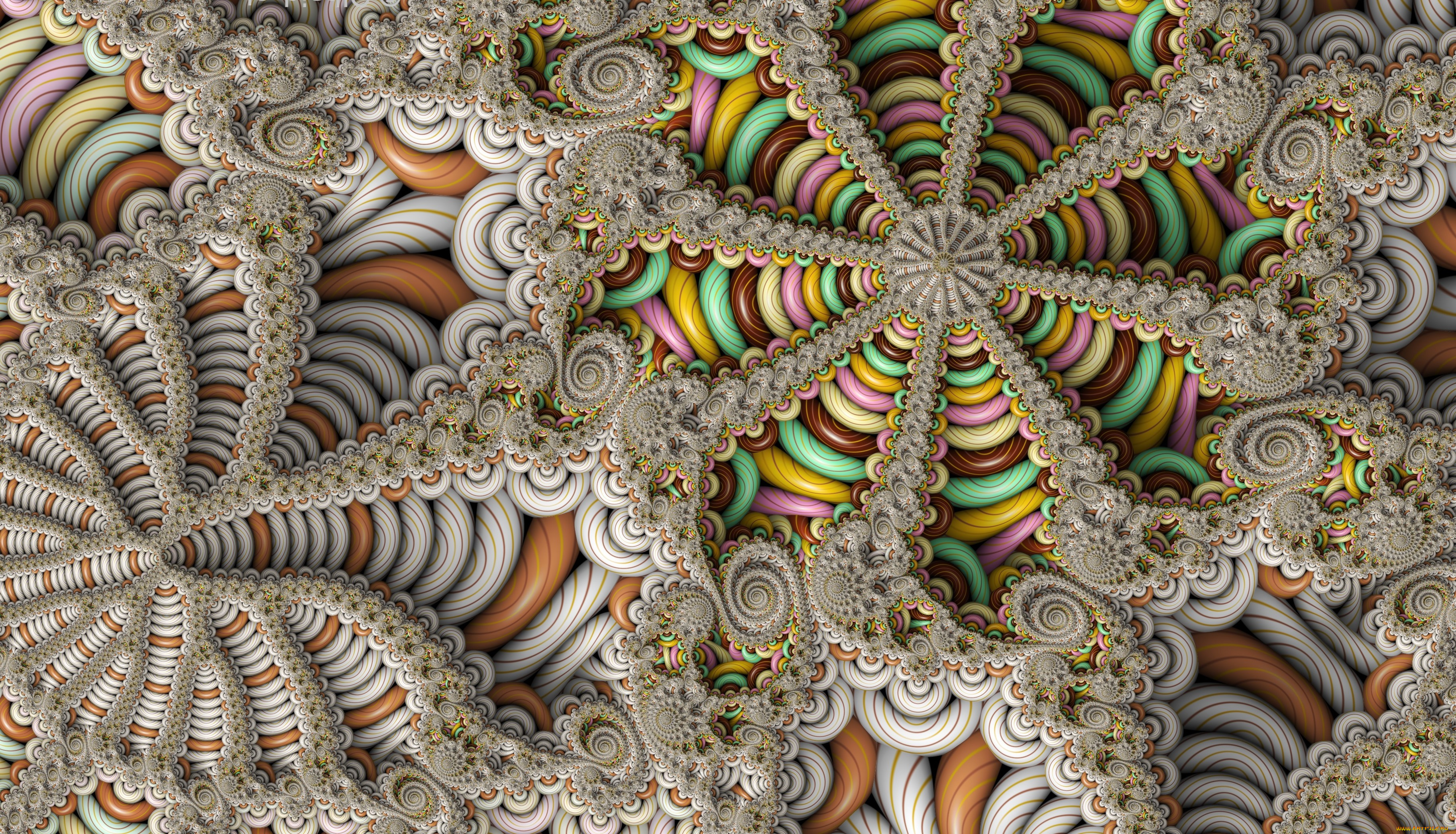 3д, графика, фракталы, , fractal, узор, фон, цвет