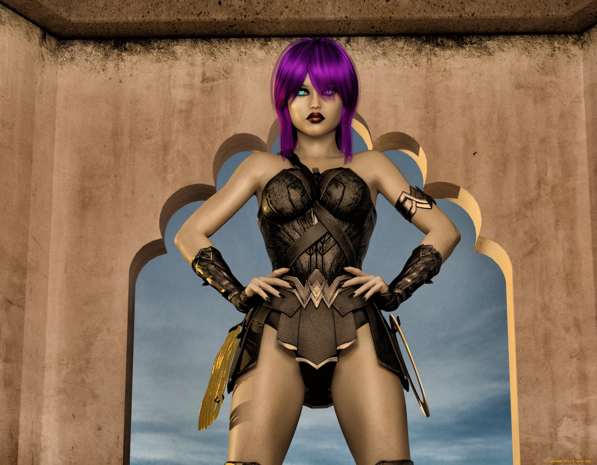 3д, графика, фантазия, , fantasy, фон, девушка, взгляд