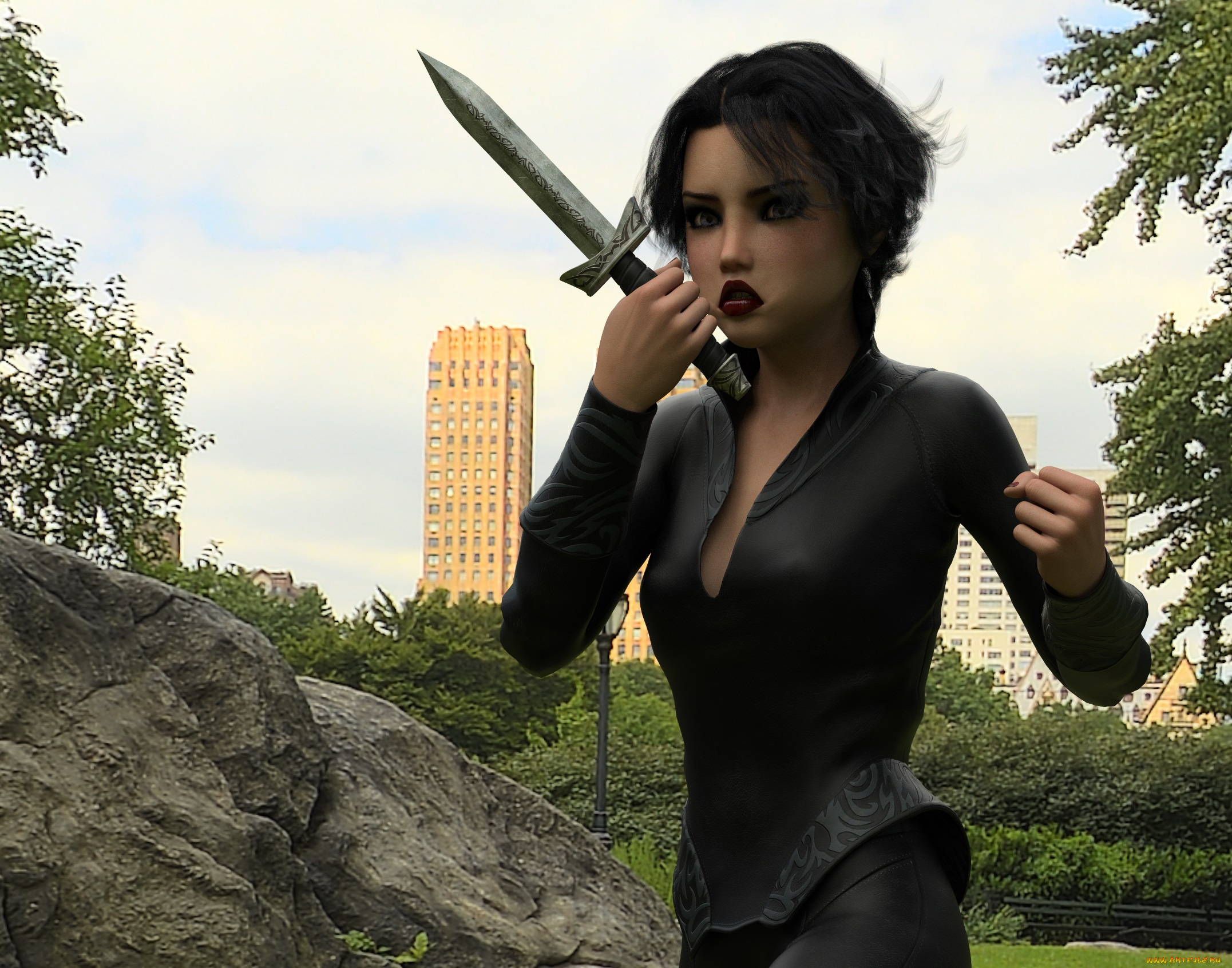 3д, графика, фантазия, , fantasy, девушка, взгляд, фон