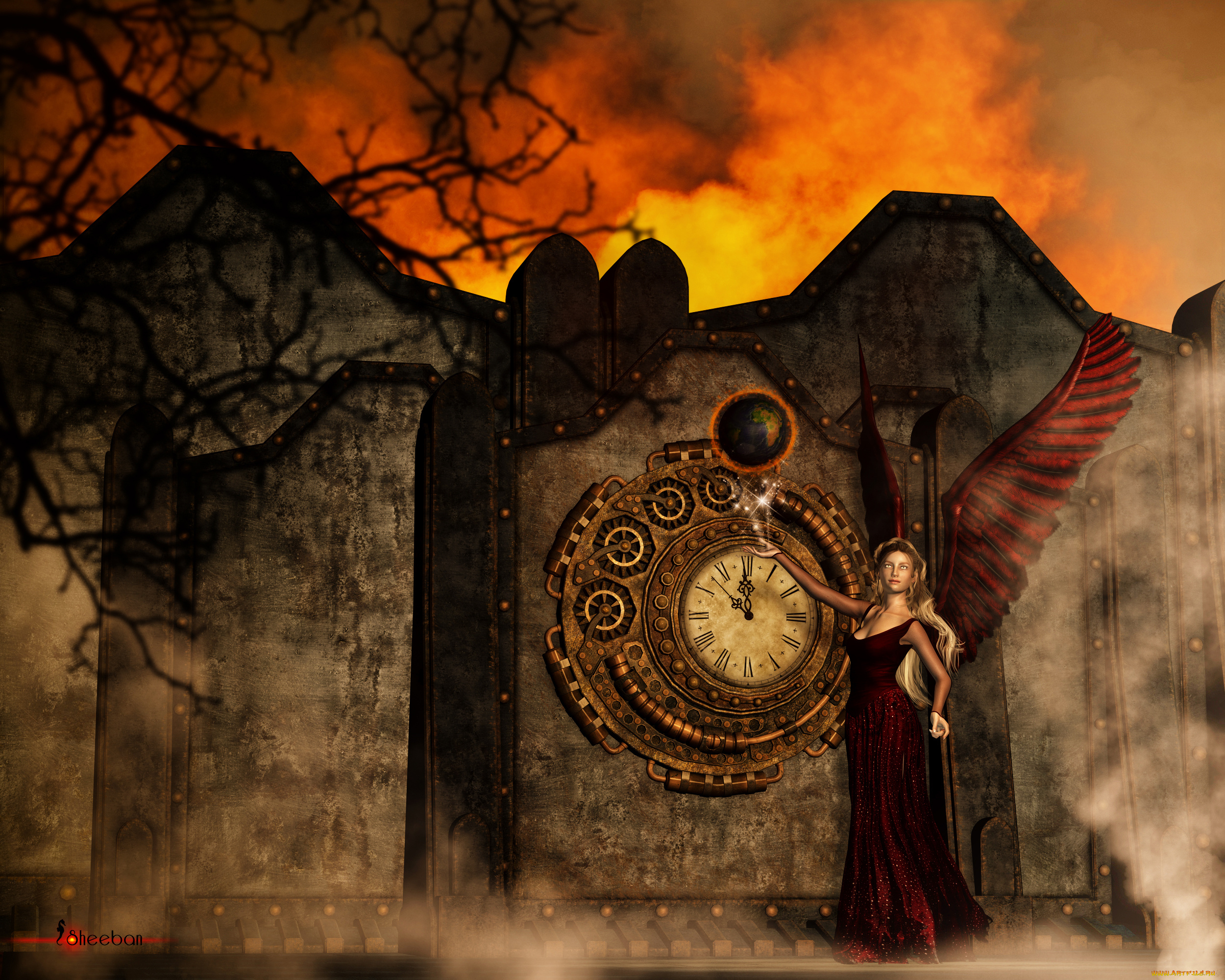 3д, графика, существа, , creatures, фон, взгляд, девушка