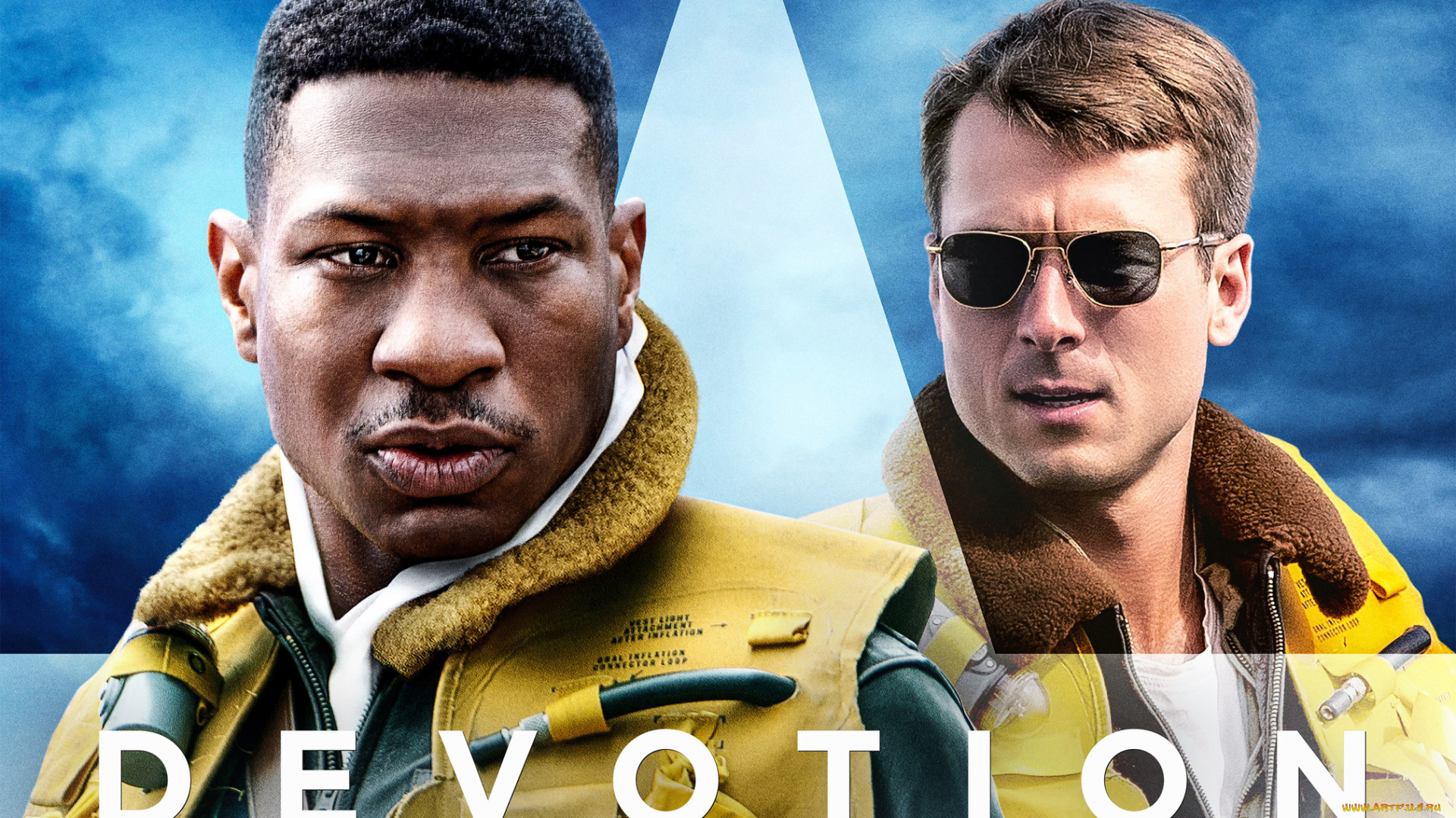 devotion, ||, 2022, кино, фильмы, -unknown, , другое, боевик, драма, военный, постер, двойная, петля, jonathan, majors, glen, powell