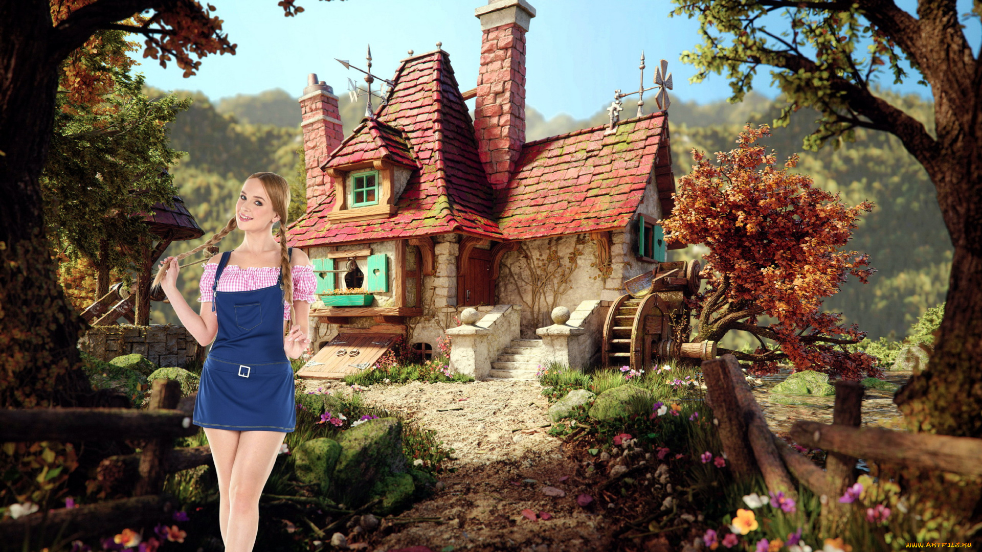 девушки, kaisa, nord, сарафан, косы, улыбка