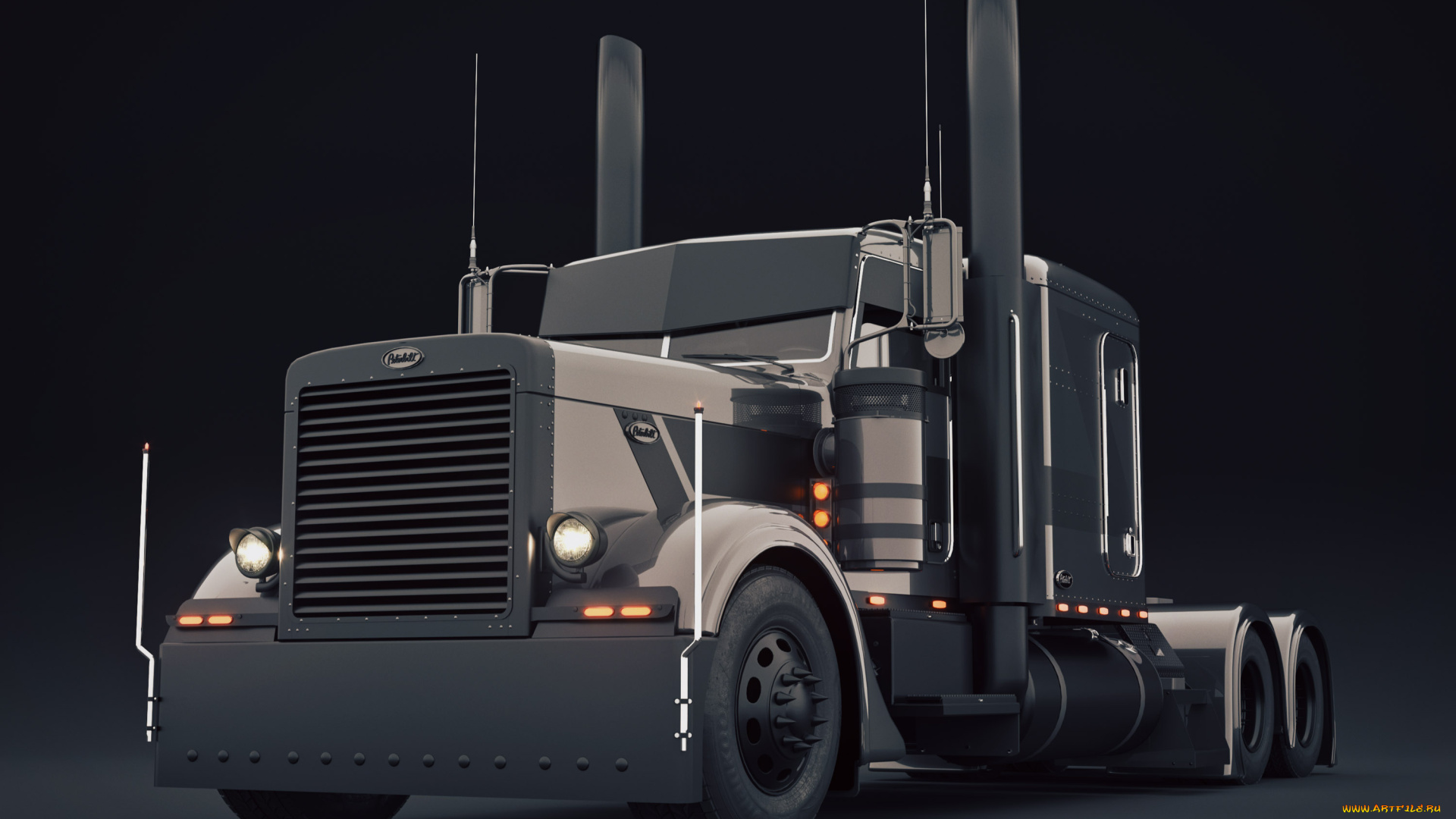 автомобили, 3д, peterbilt