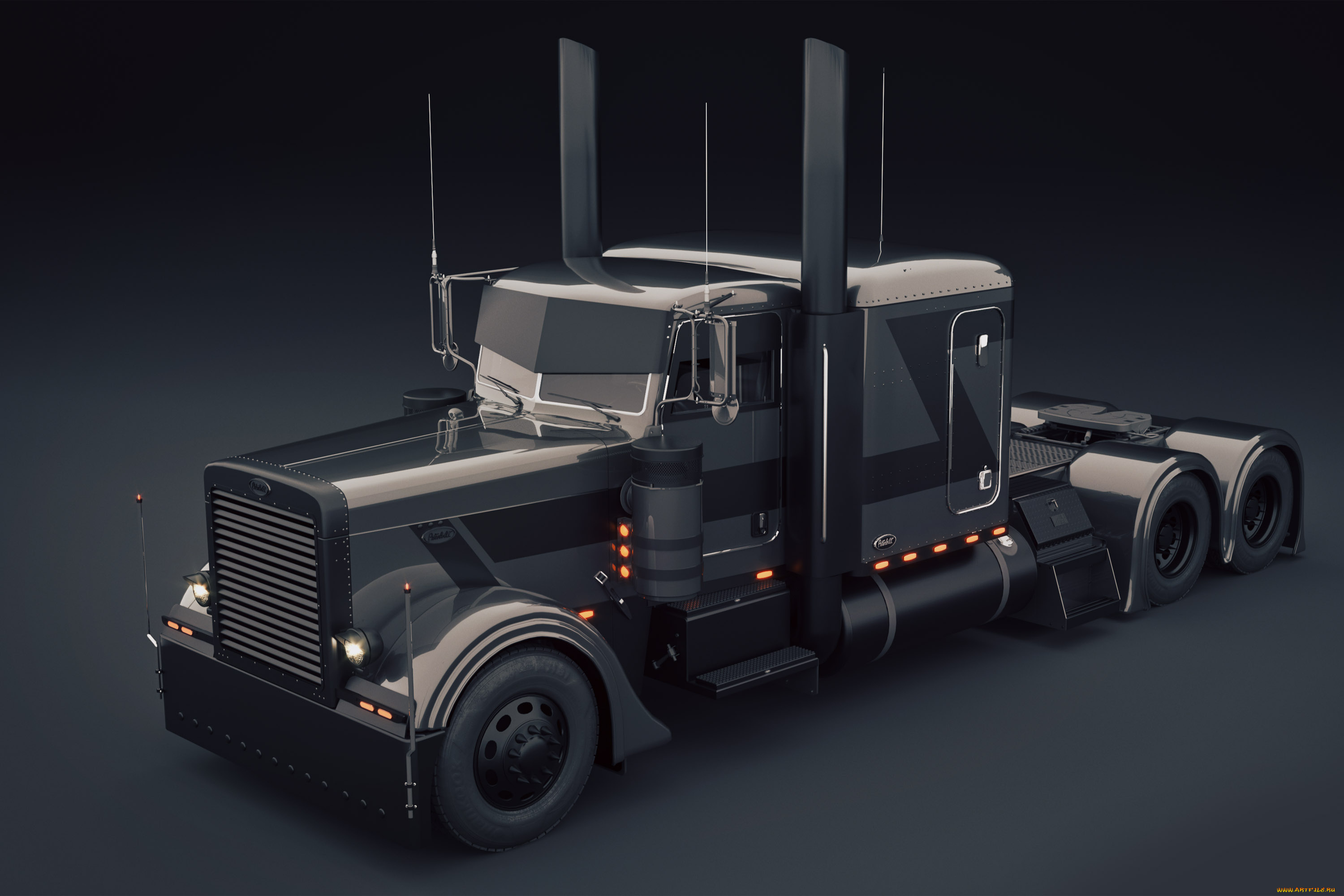 автомобили, 3д, peterbilt