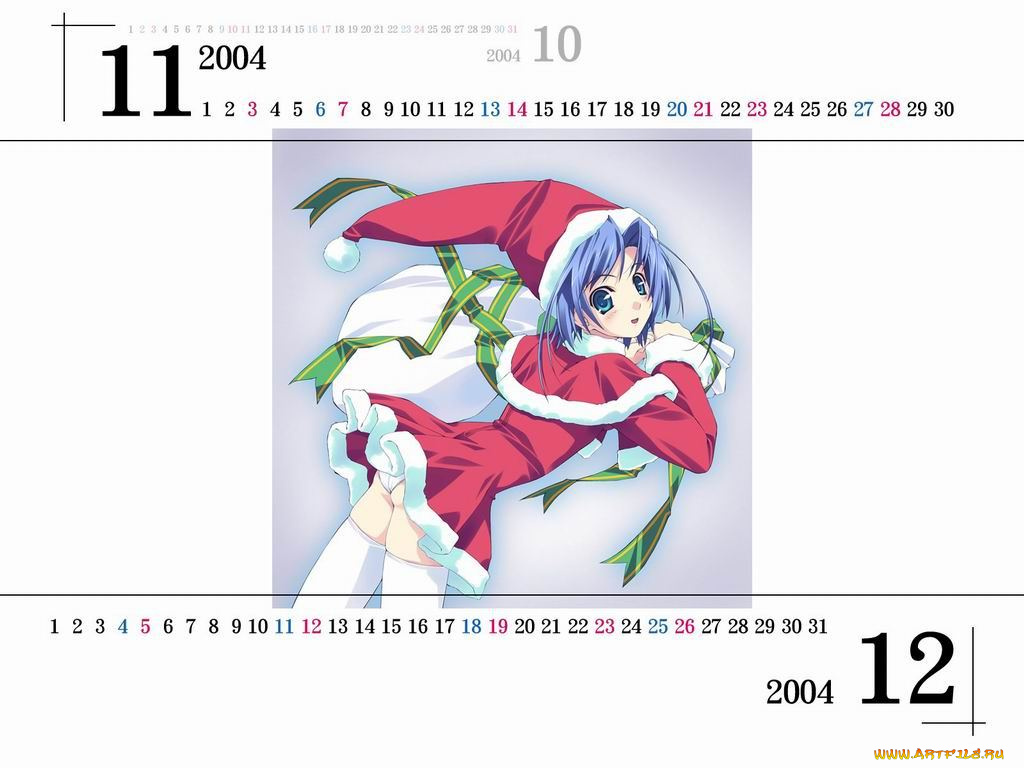 календари, аниме
