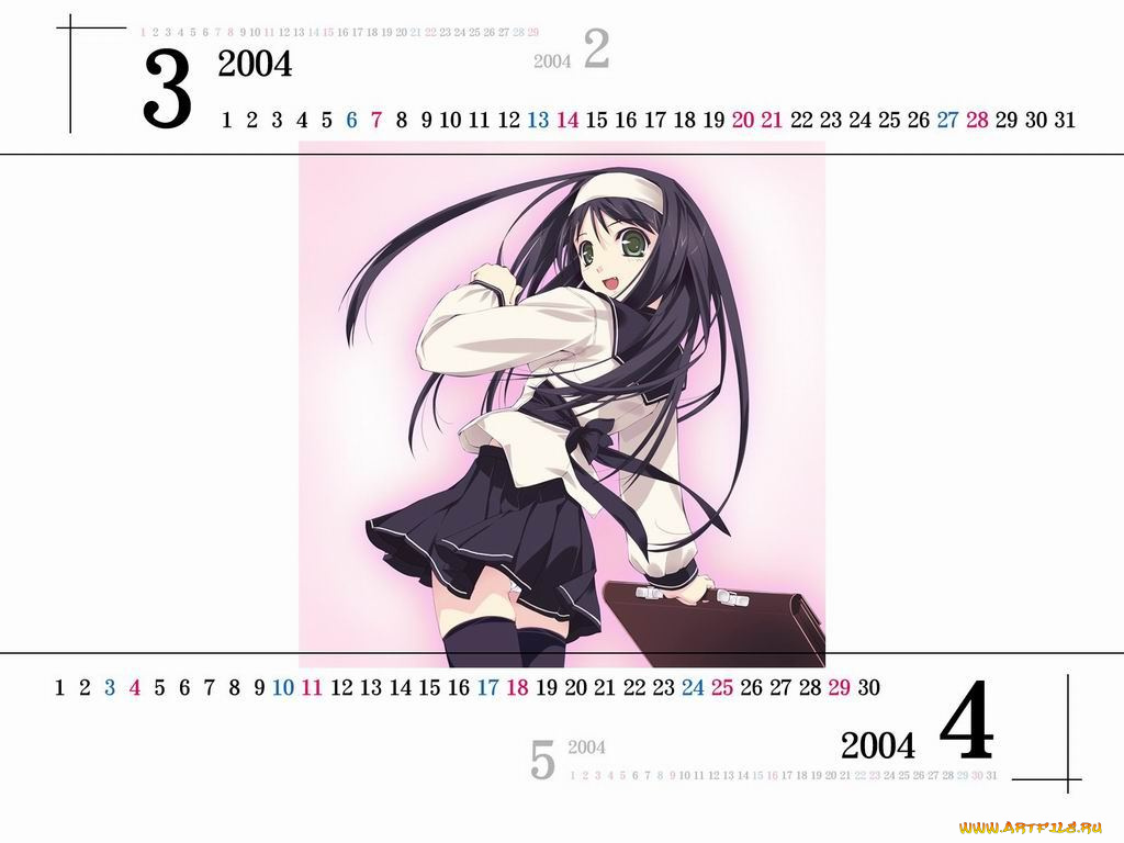 календари, аниме