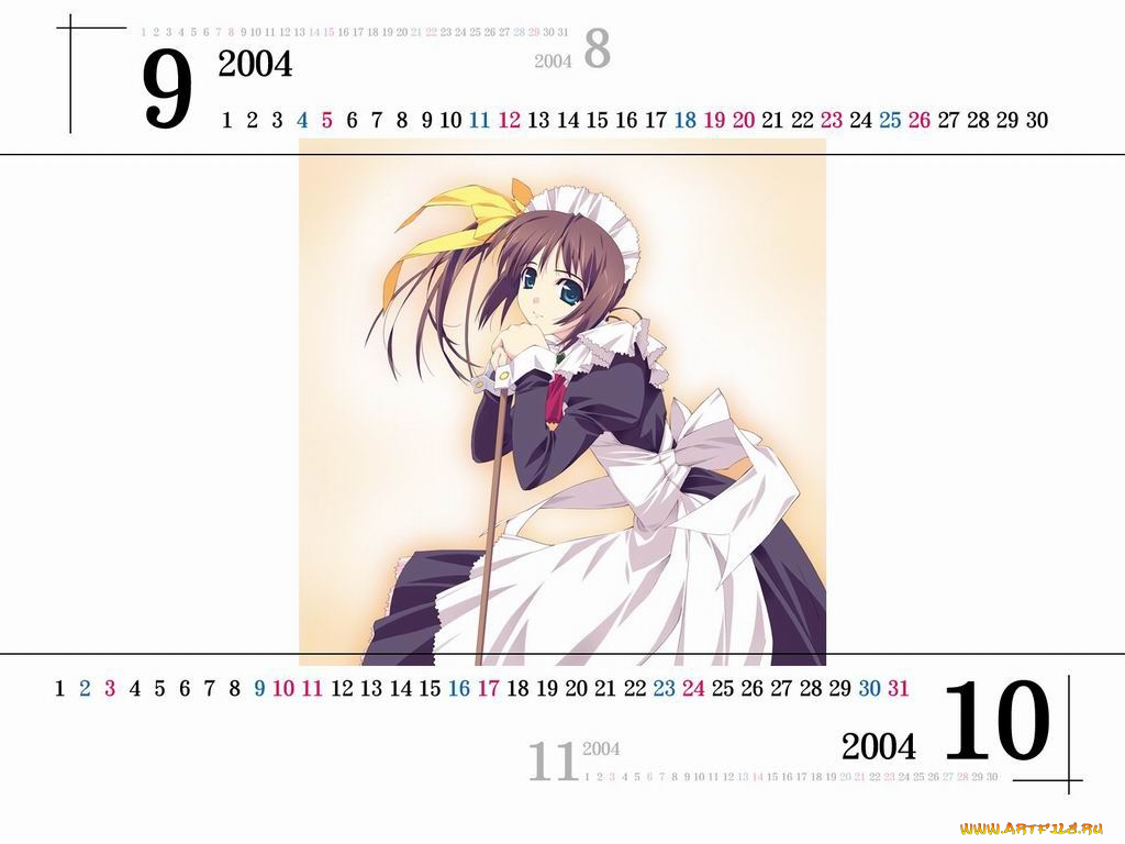 календари, аниме