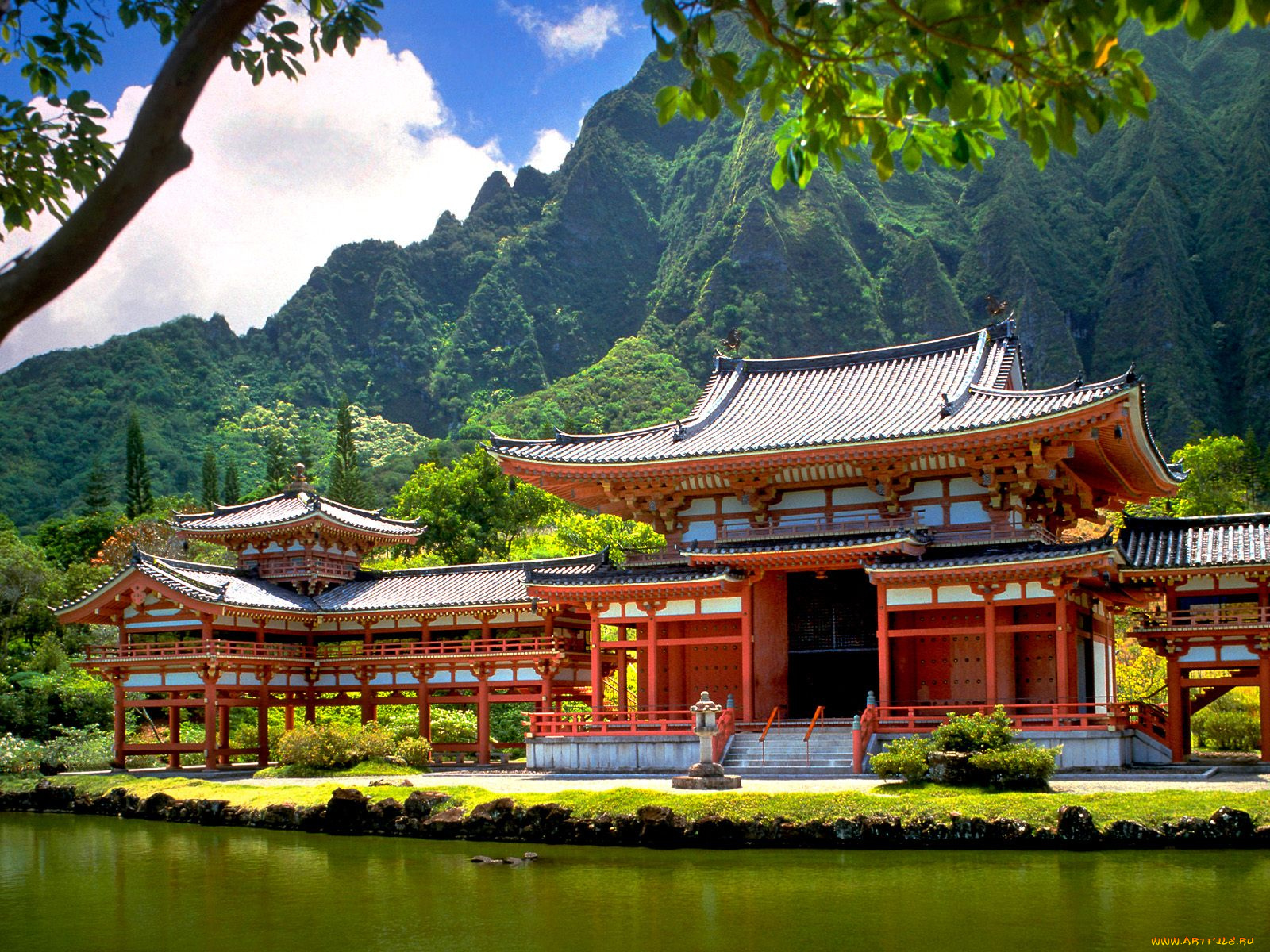 byodo, in, temple, oahu, hawaii, города, буддистские, другие, храмы