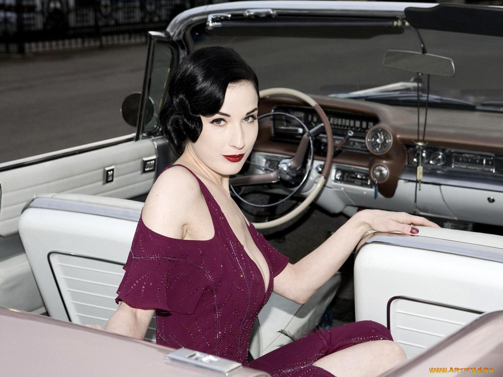 dita, von, teese, автомобили, авто, девушками