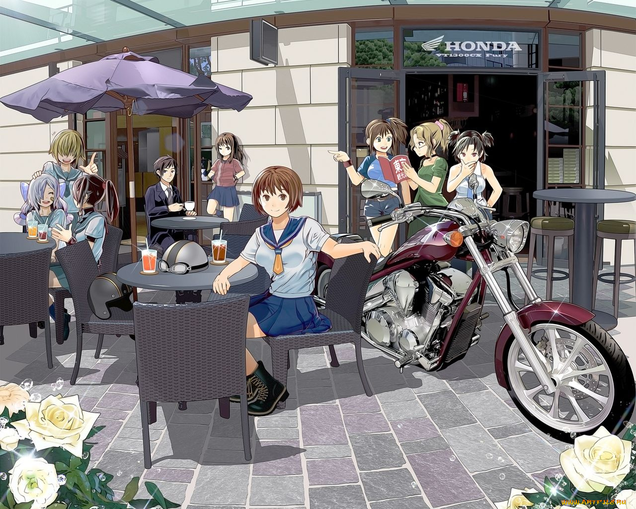 аниме, weapon, blood, technology