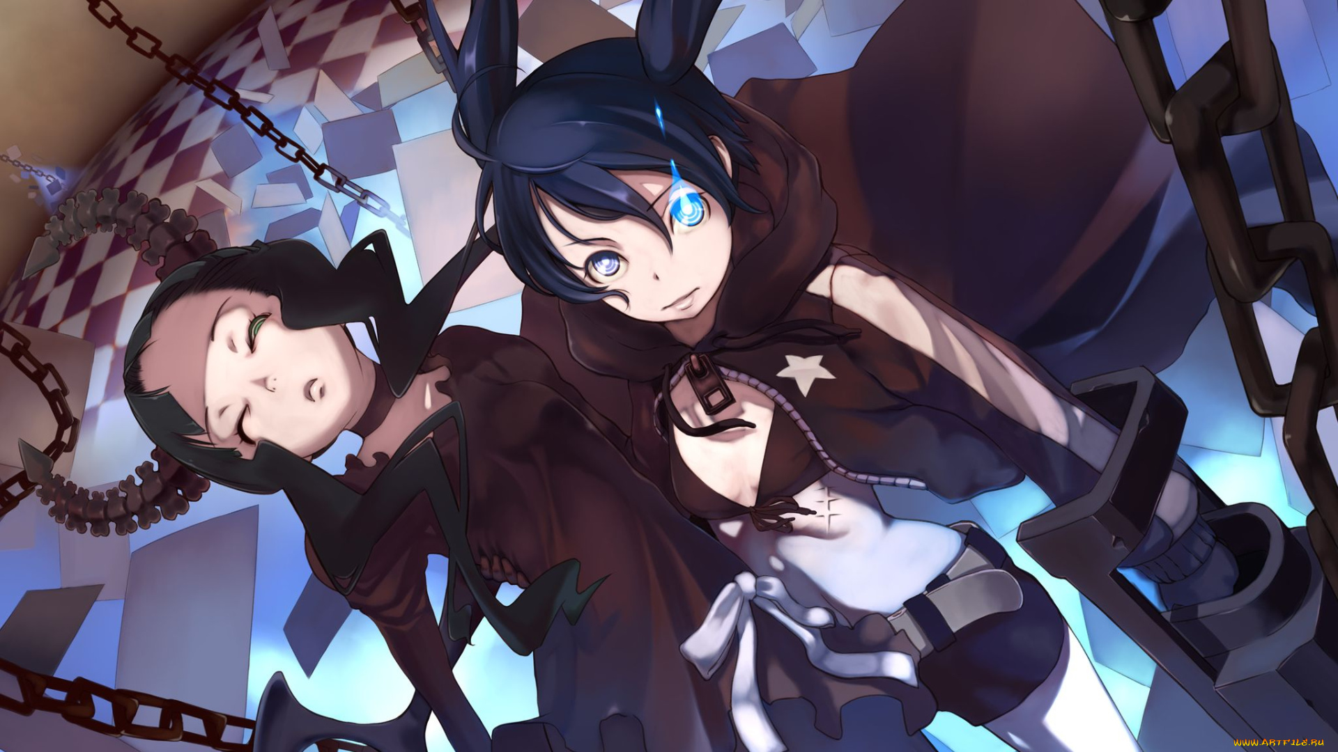 аниме, black, rock, shooter