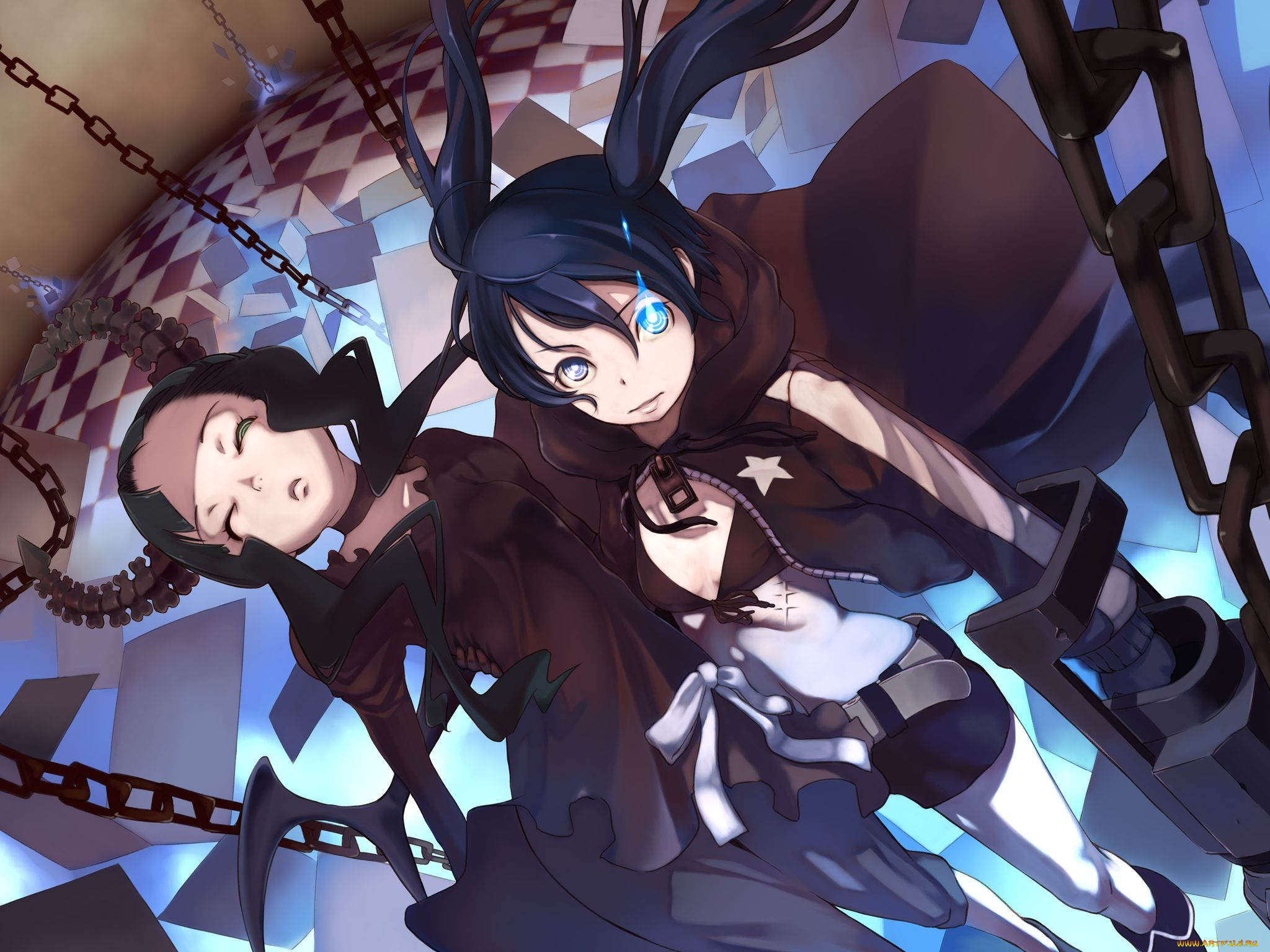 аниме, black, rock, shooter