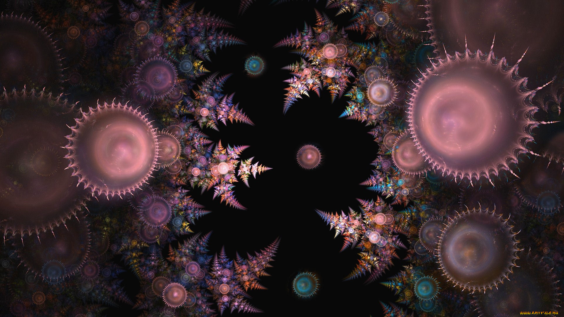3д, графика, fractal, фракталы, тёмный, узор, фрактал