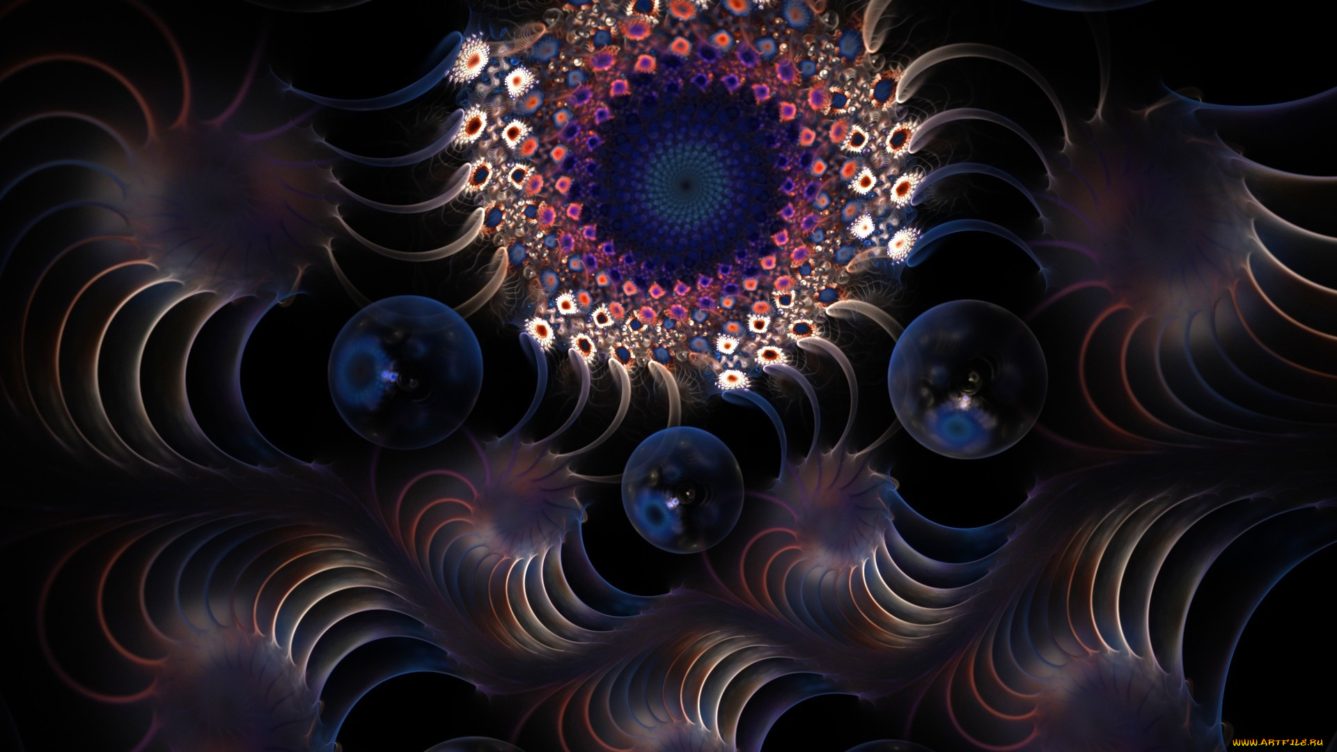 3д, графика, fractal, фракталы, узор, цвета, фрактал