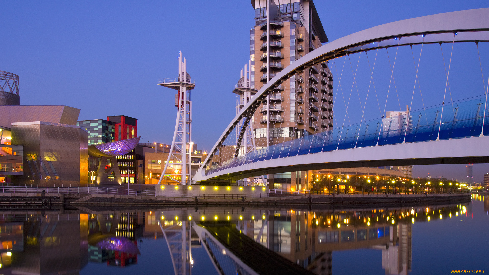 manchester, uk, города, мосты, england