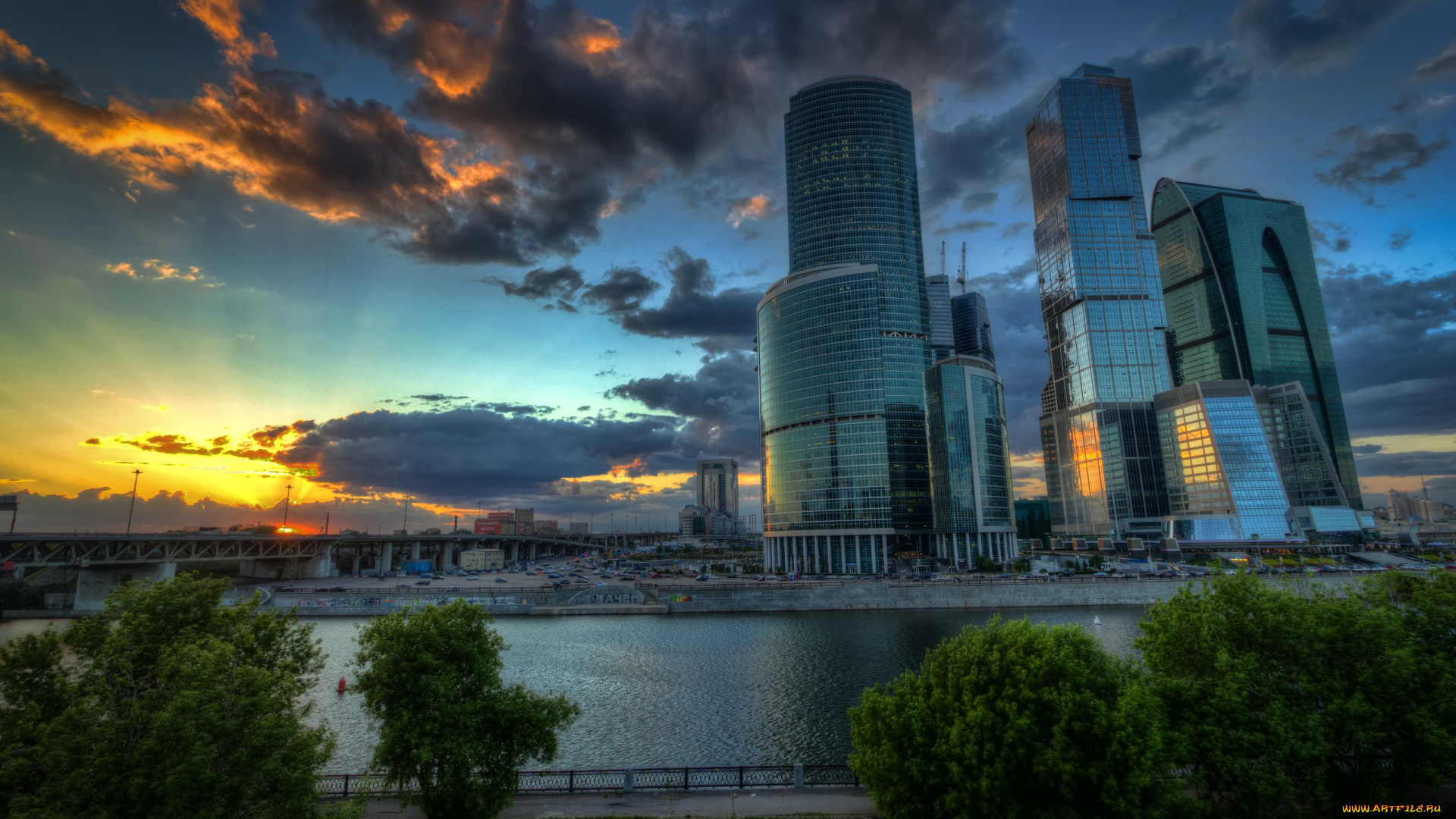 москва, сити, города, россия, мост, пресненская, набережная, москва-сити