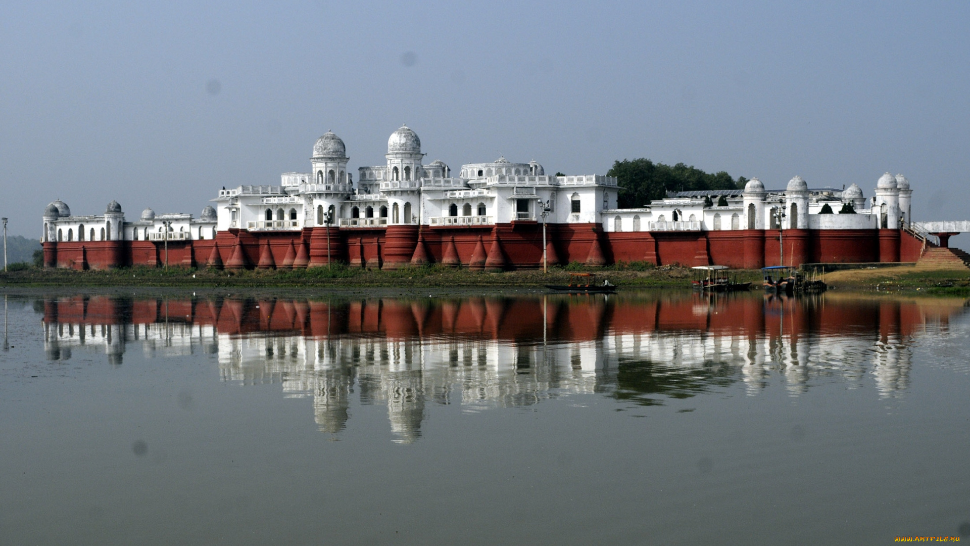 neermahal, water, palace, india, города, дворцы, замки, крепости, индия, отражение, дворец