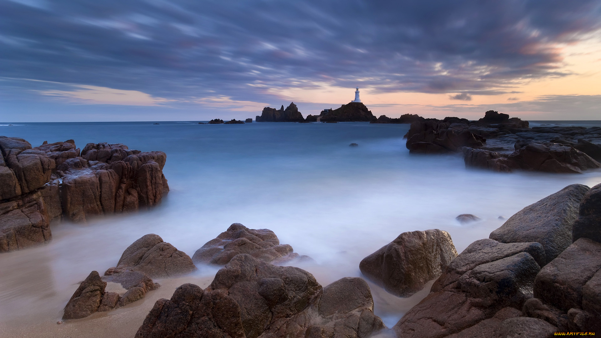 природа, побережье, маяк, море, камни