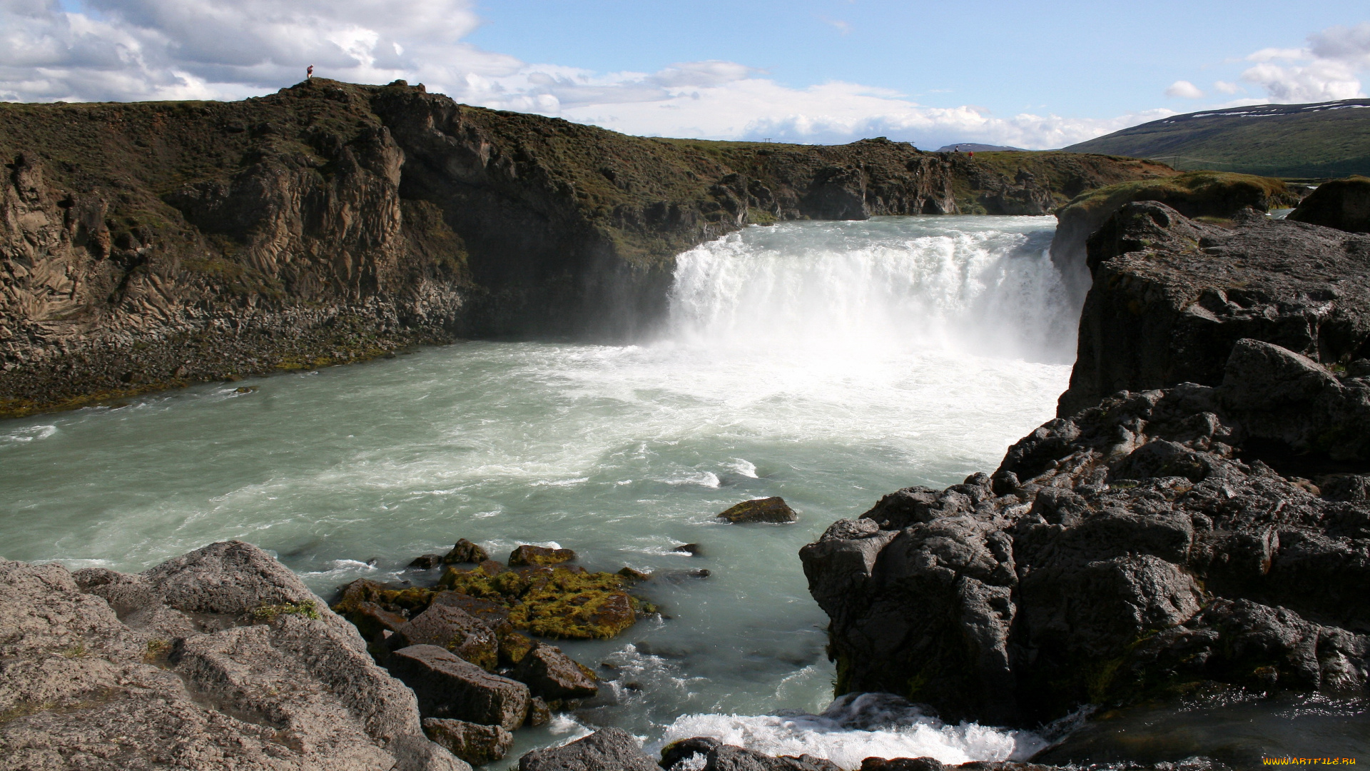 исландия, godafoss, waterfall, природа, водопады, водопад