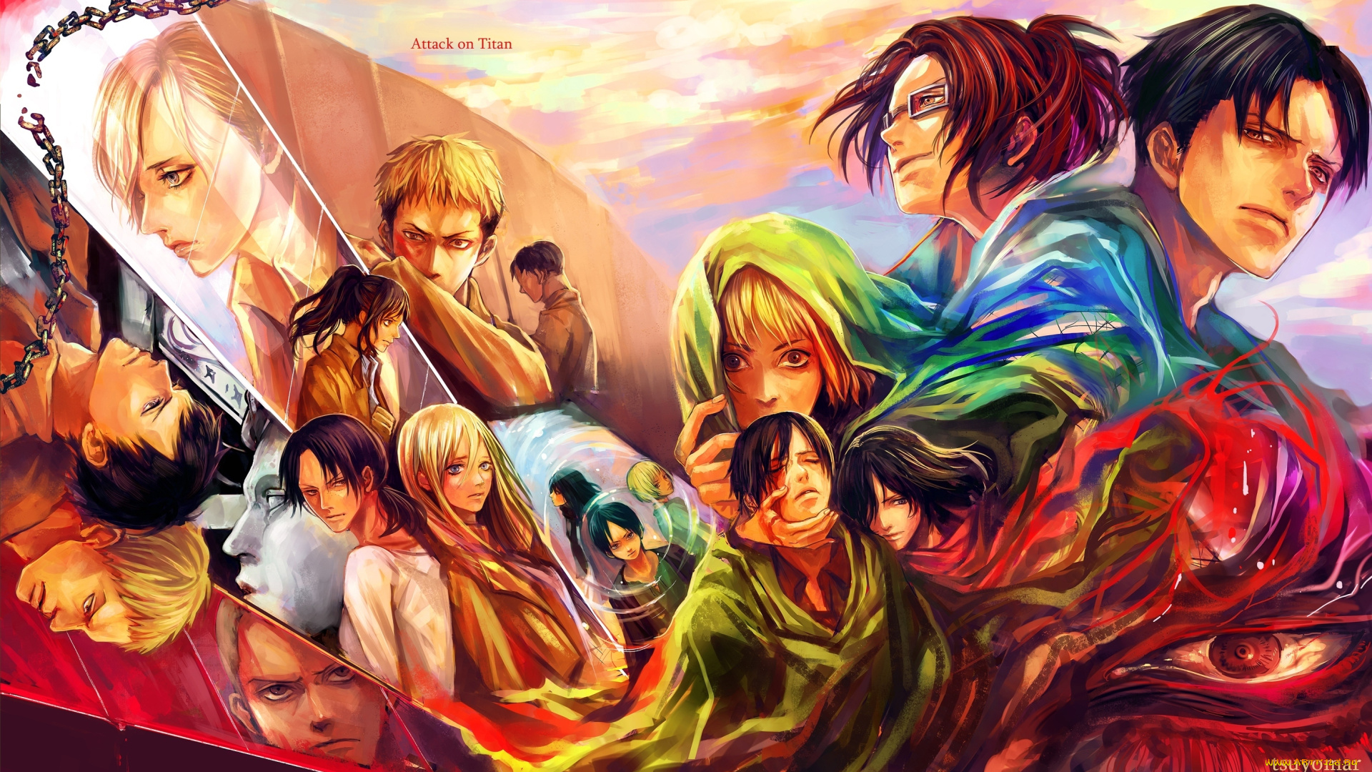 аниме, shingeki, no, kyojin, герои, глаз