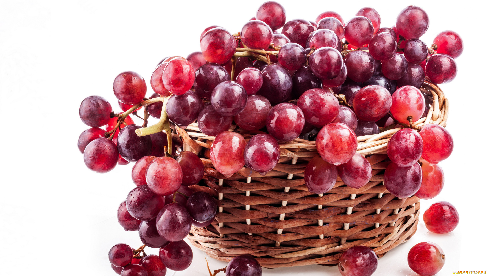 еда, виноград, корзина