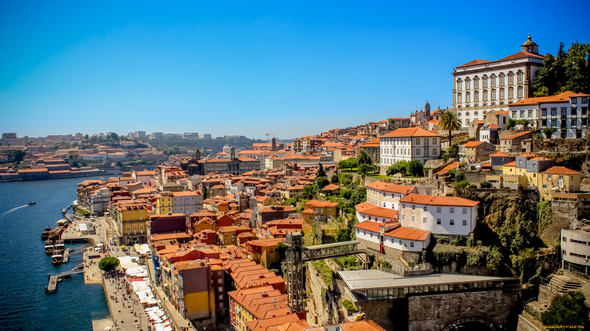 порту, португалия, города, панорамы, дома, море