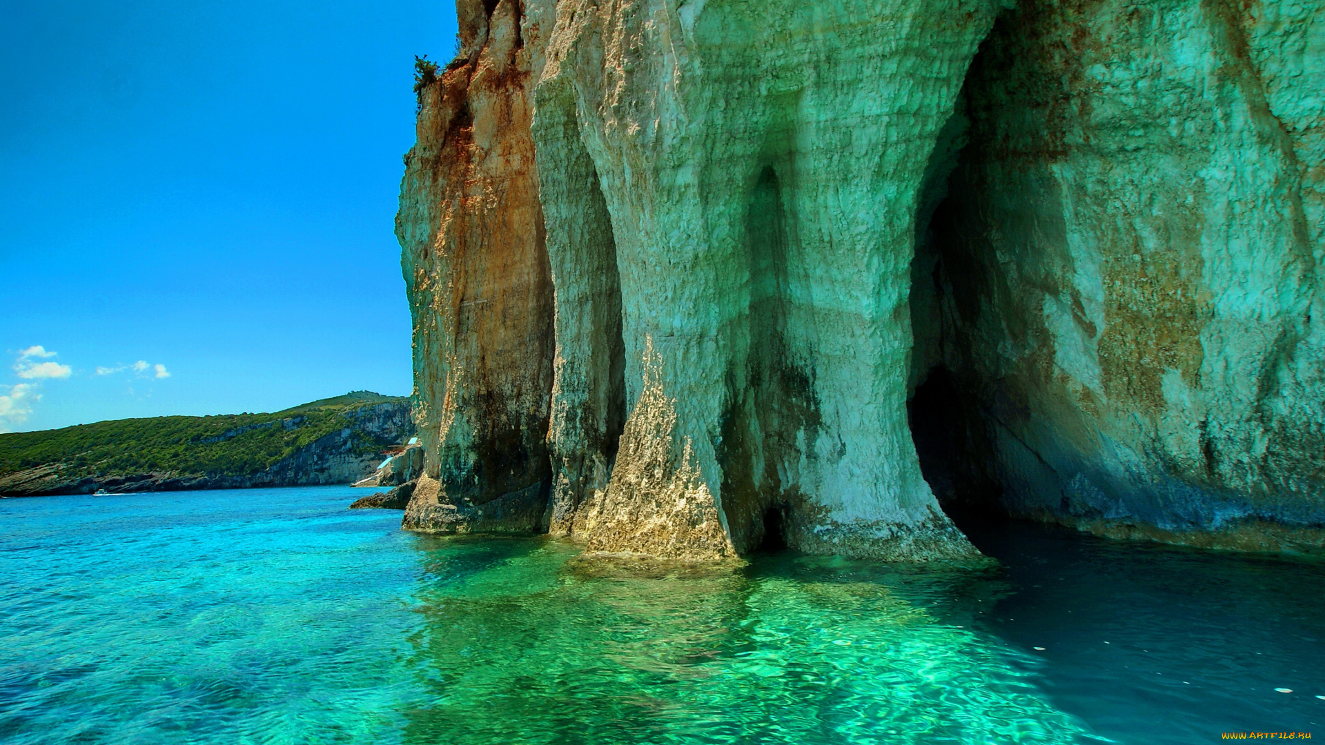 природа, побережье, скала