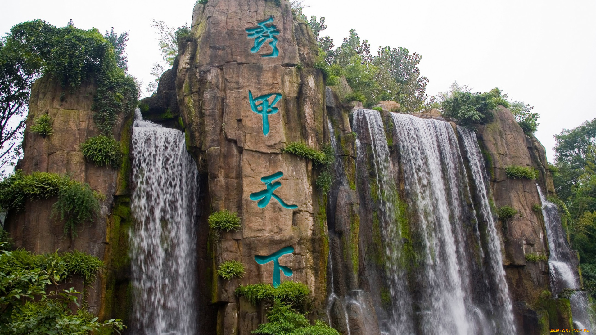 природа, водопады, вода, скала