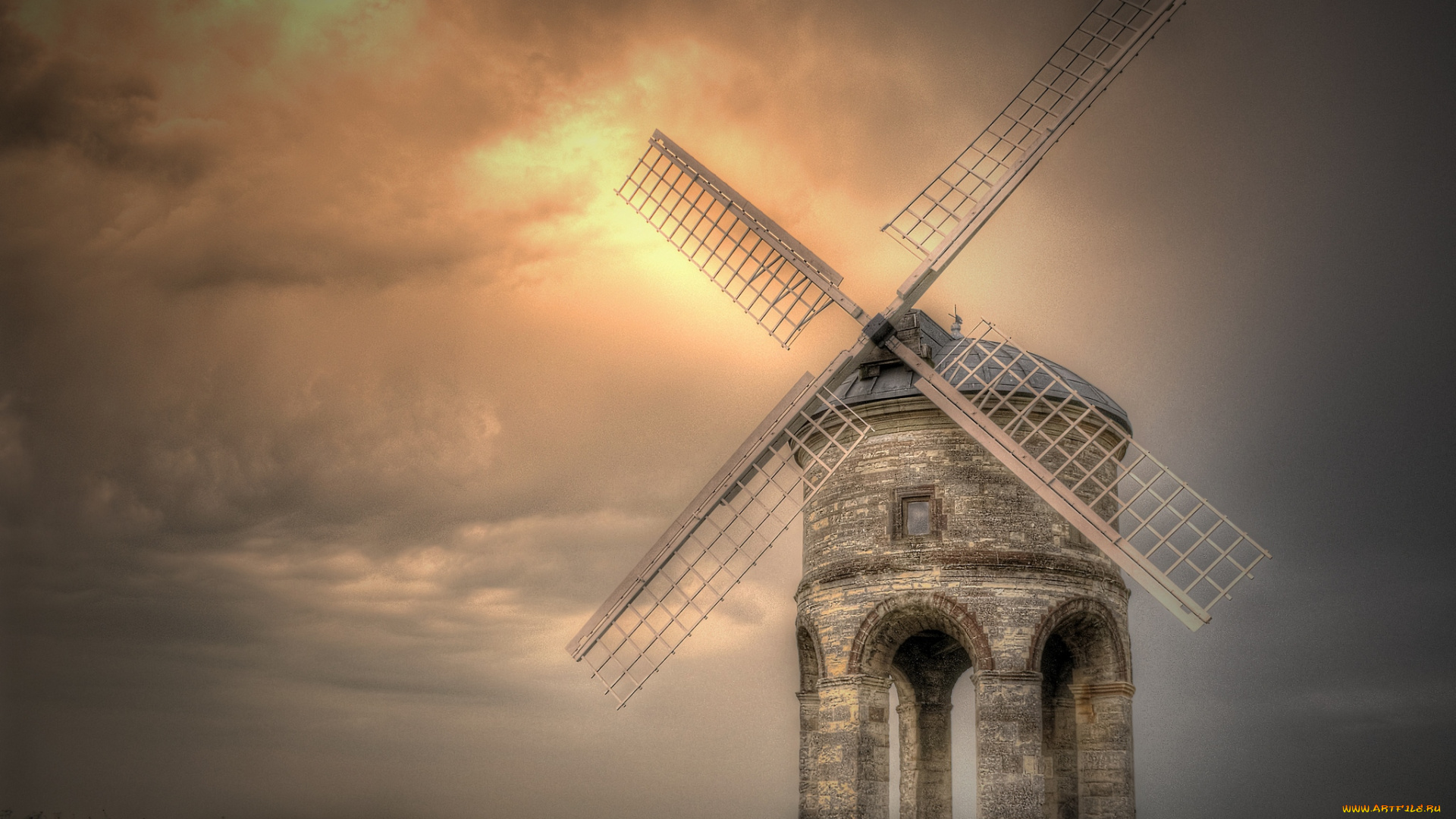 разное, мельницы, ветряк, небо