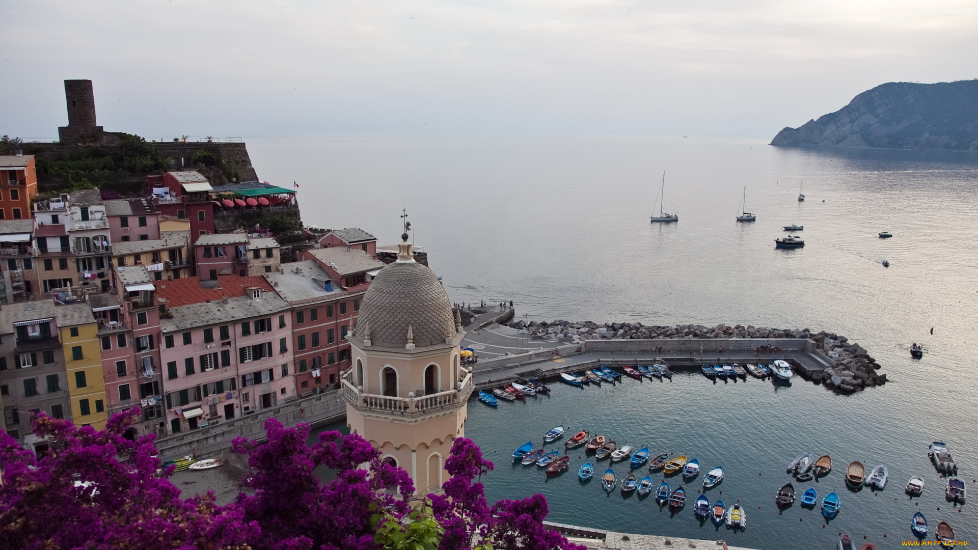 vernazza, liguria, italy, города, амальфийское, лигурийское, побережье, италия, море, дома