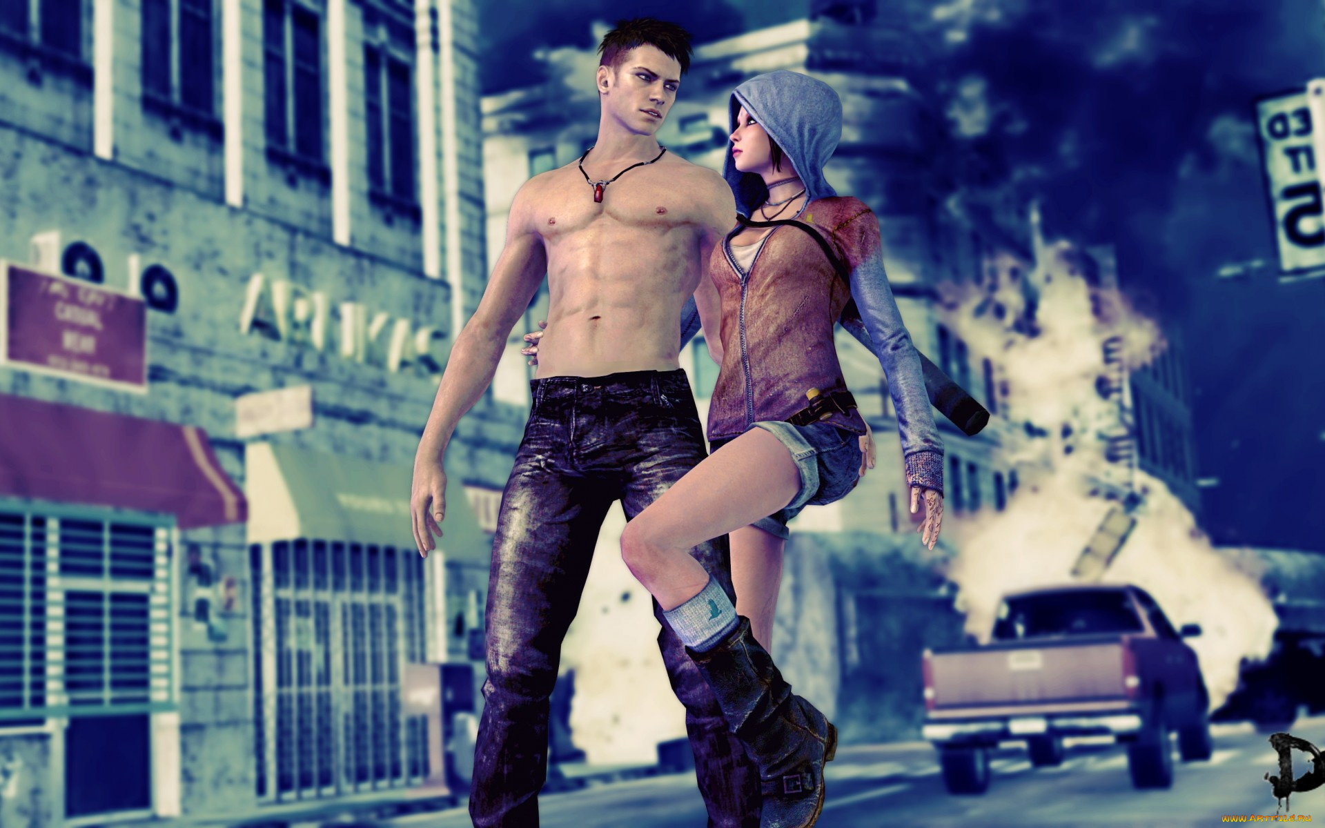 devil, may, cry, видео, игры, парень, город, девушка