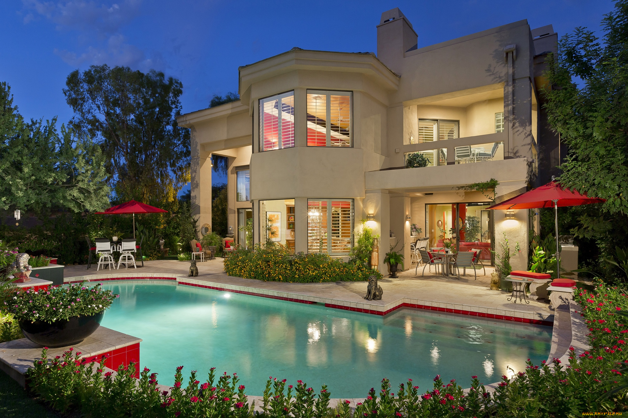 города, здания, дома, дом, басейн, шик