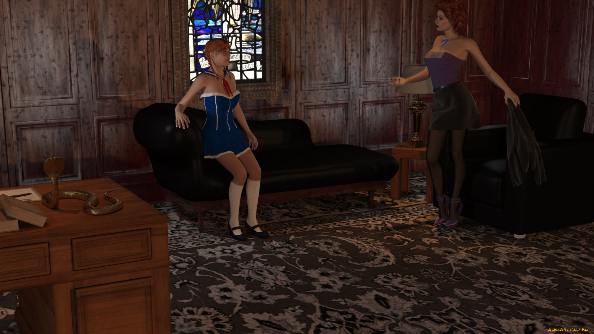 3д, графика, люди, , people, комната, взгляд, девушки