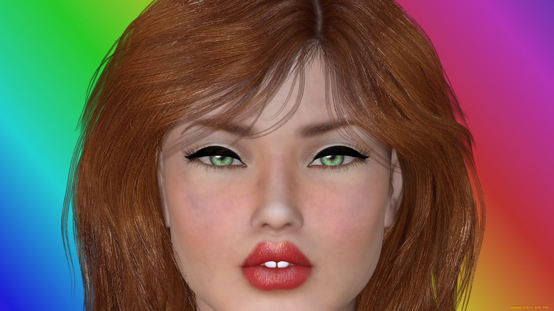 3д, графика, портрет, , portraits, девушка, взгляд, рыжая